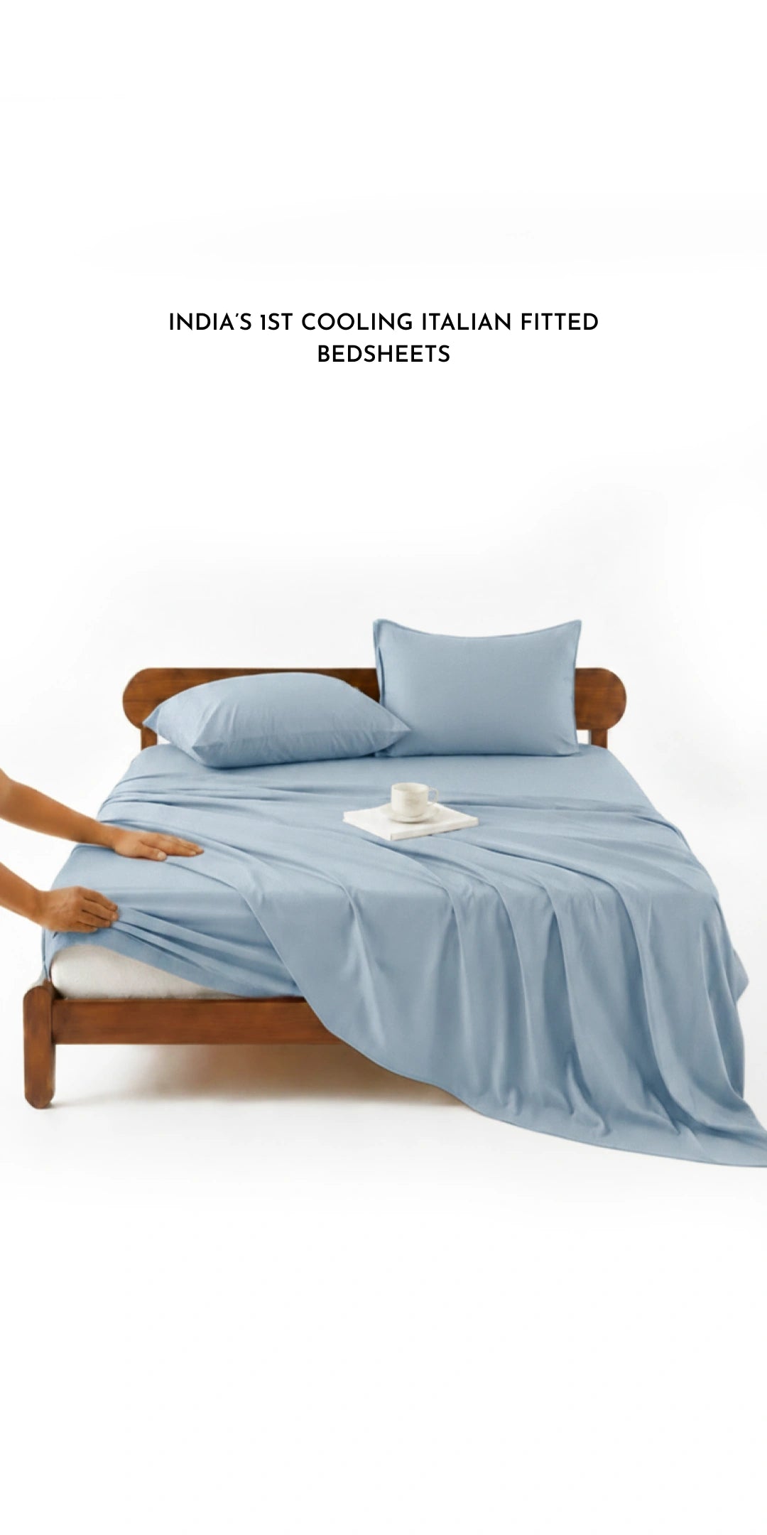 ZARF Italian Weave Fitted Bedsheet - Skyline