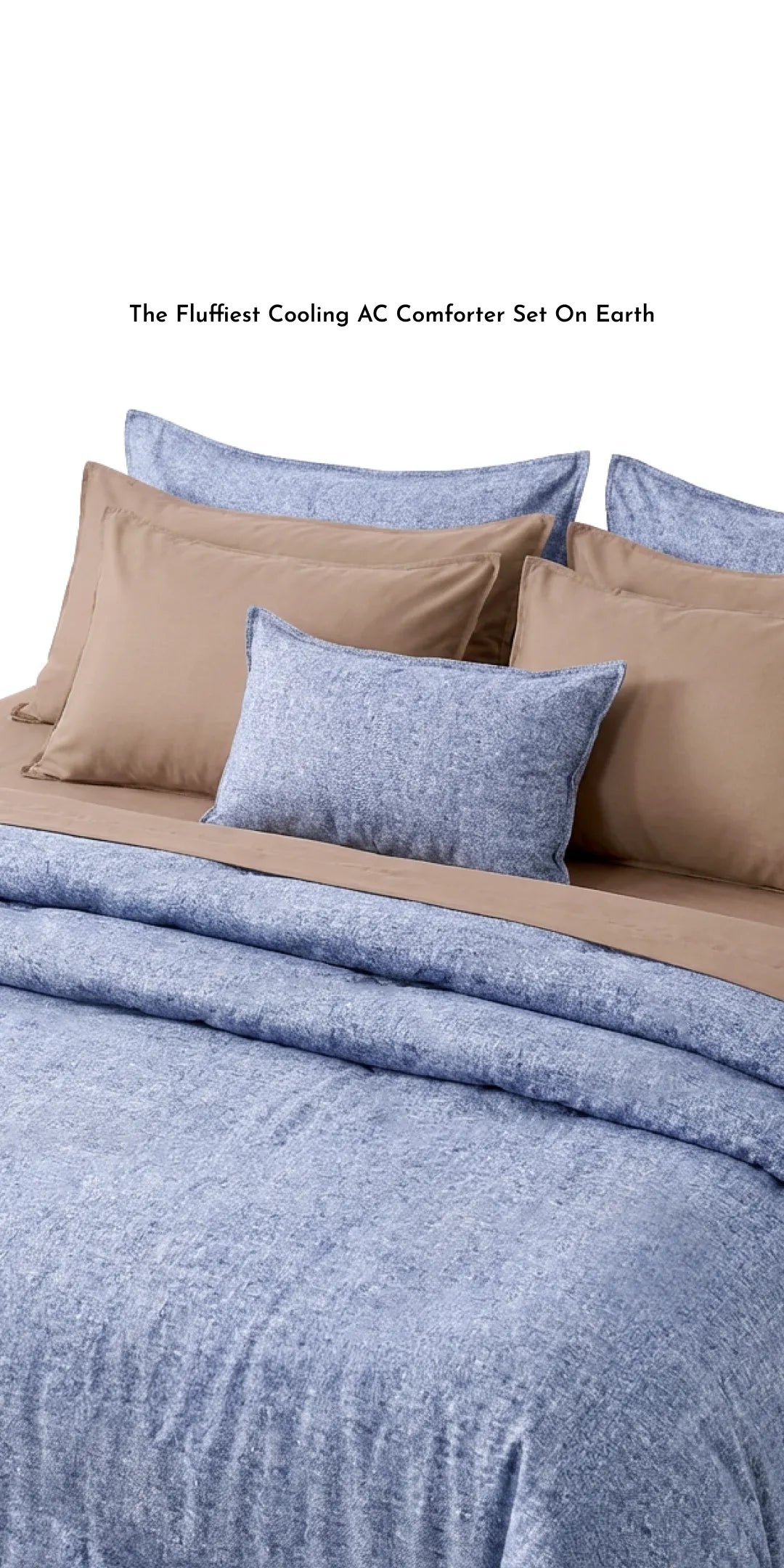 Linen Blend AC Comforter With 2 Pillow Cases and 1 Breakfast Pillow - Fleck