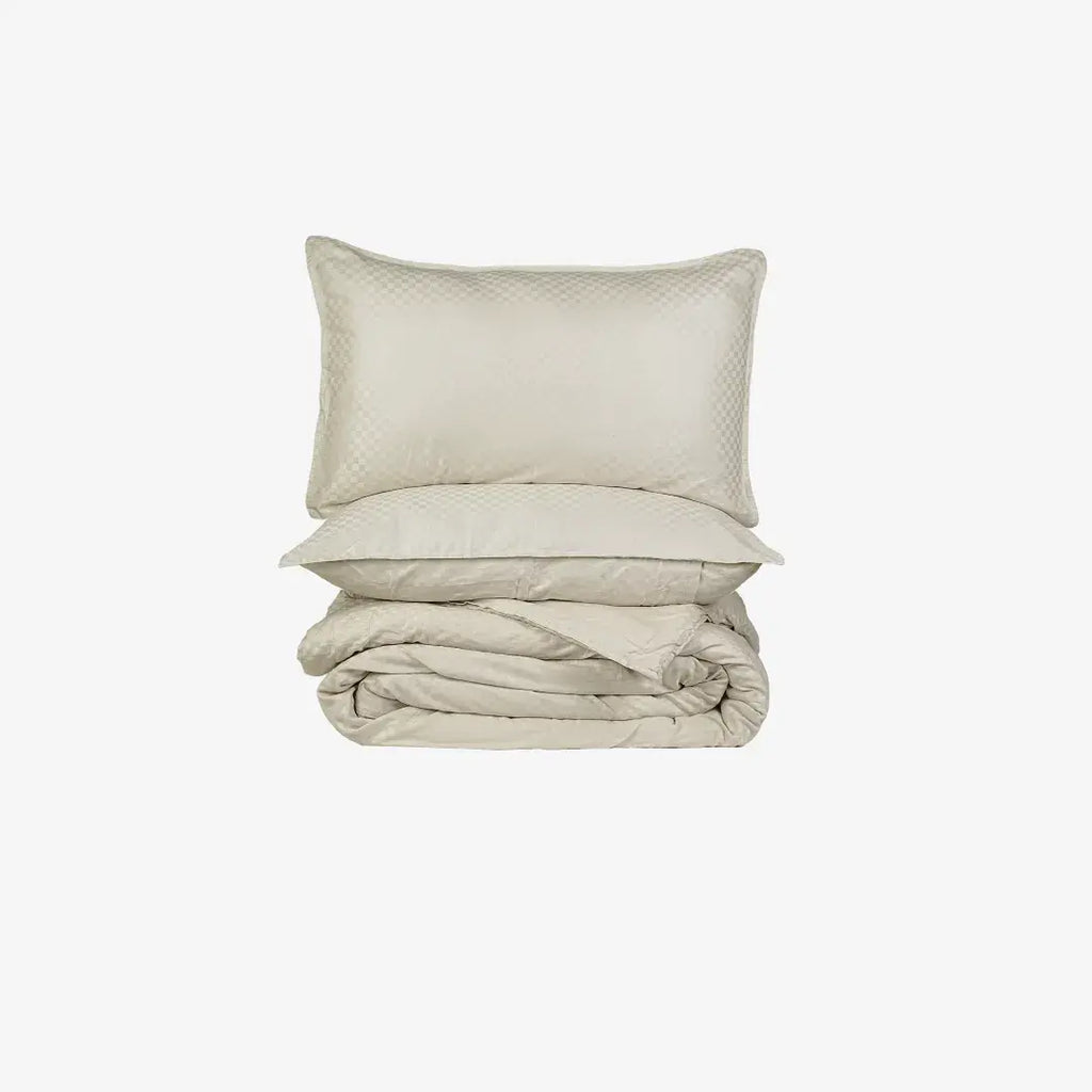 ZARF Egyptian Cotton Comforter With 2 Pillowcases & 2 Cushion Covers - Bisque