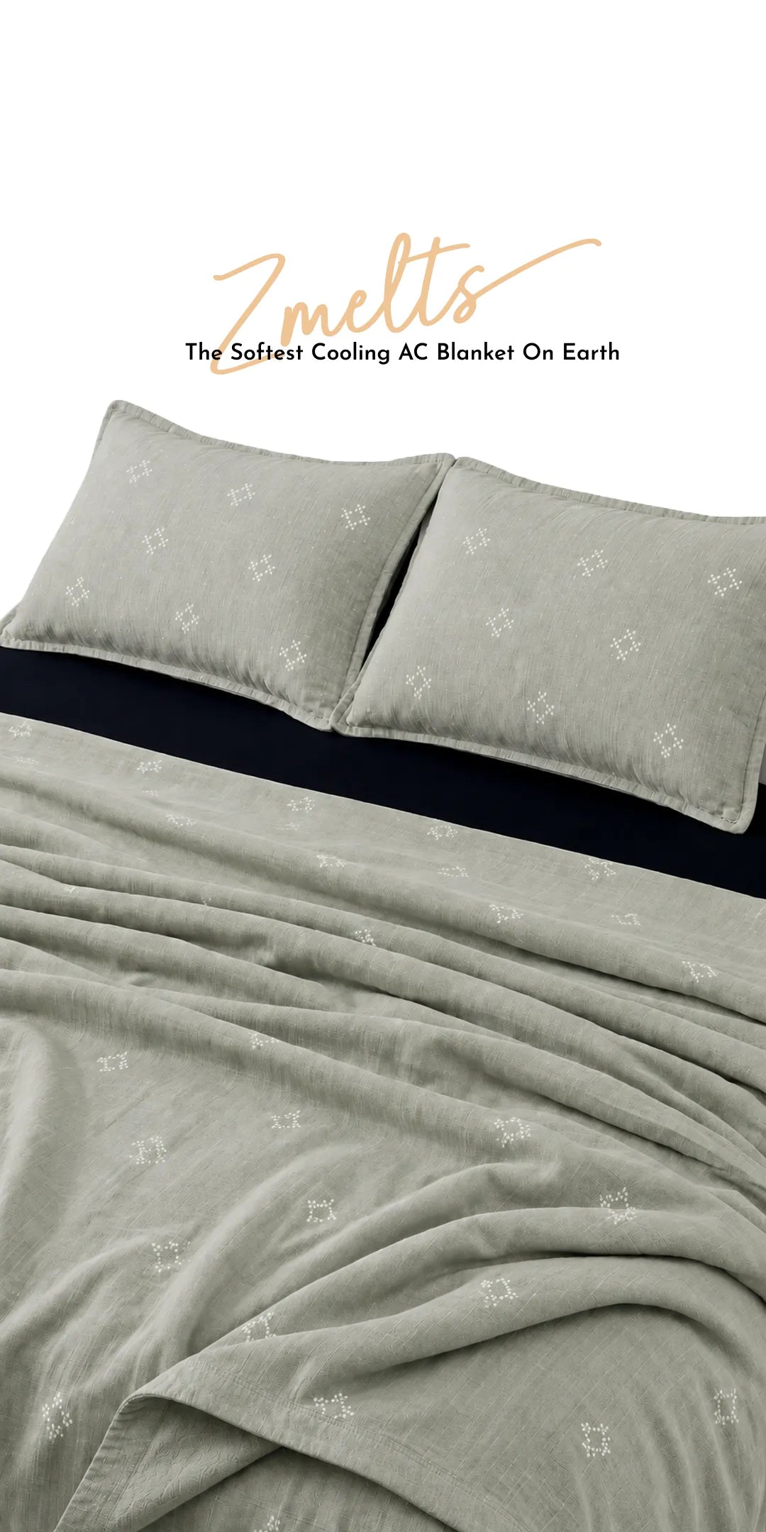 Zarf California King Size Plush Cotton AC Blanket With 2 Pillow Cases - Emerald Glory
