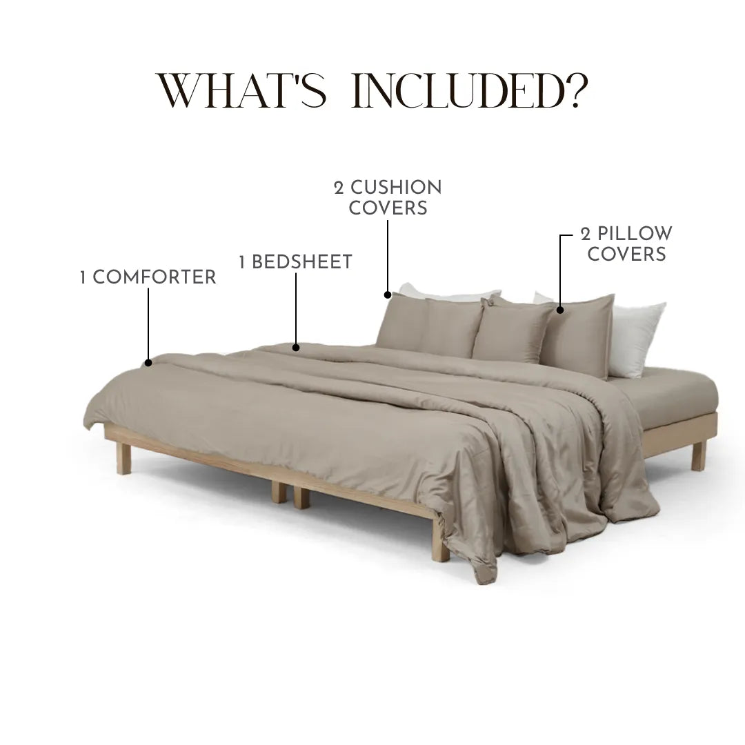Zarf Egyptian Cotton Bedding Set Of 6 - Dove