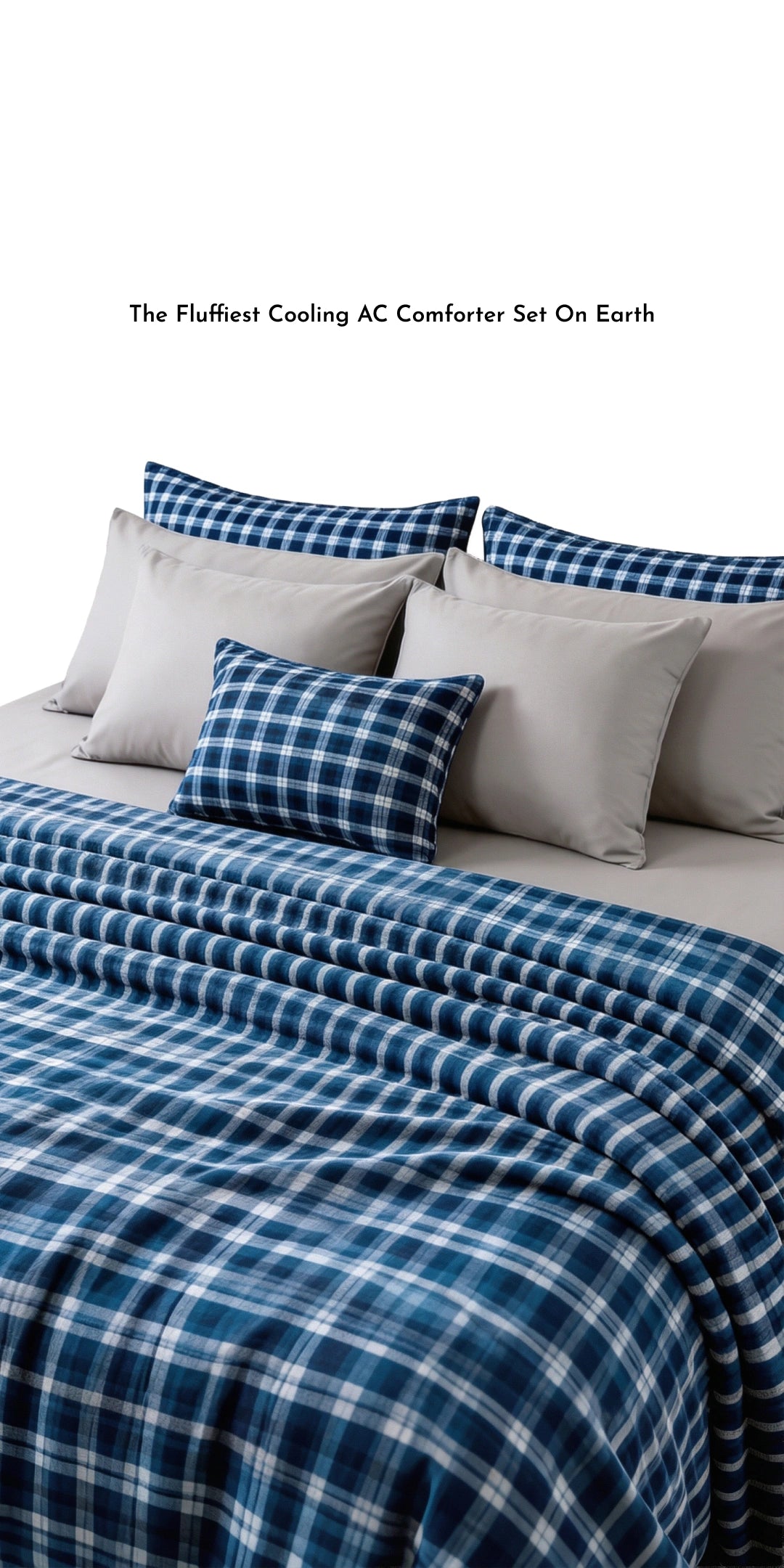 Linen Blend AC Comforter With 2 Pillow Cases and 1 Breakfast Pillow - Texon
