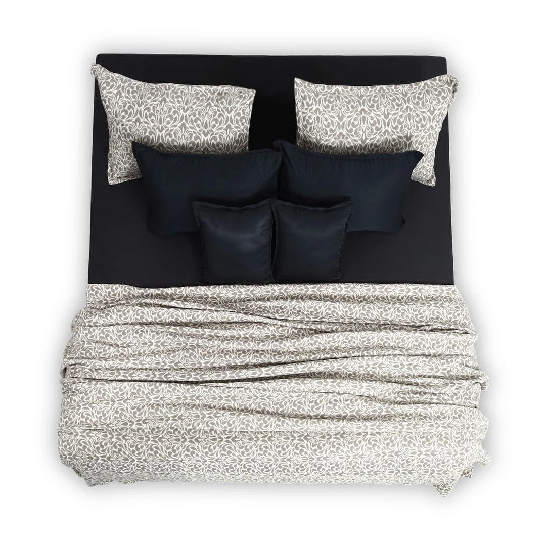 Zarf King Size Pure Cotton Cottage Comforter with 2 Pillowcases - Oatshade