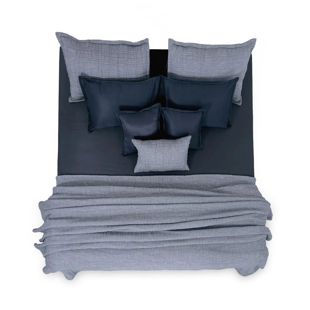Zarf King Size Pure Cotton Cottage Blanket with 2 Pillowcases and 1 Cushion Cover - Greyling