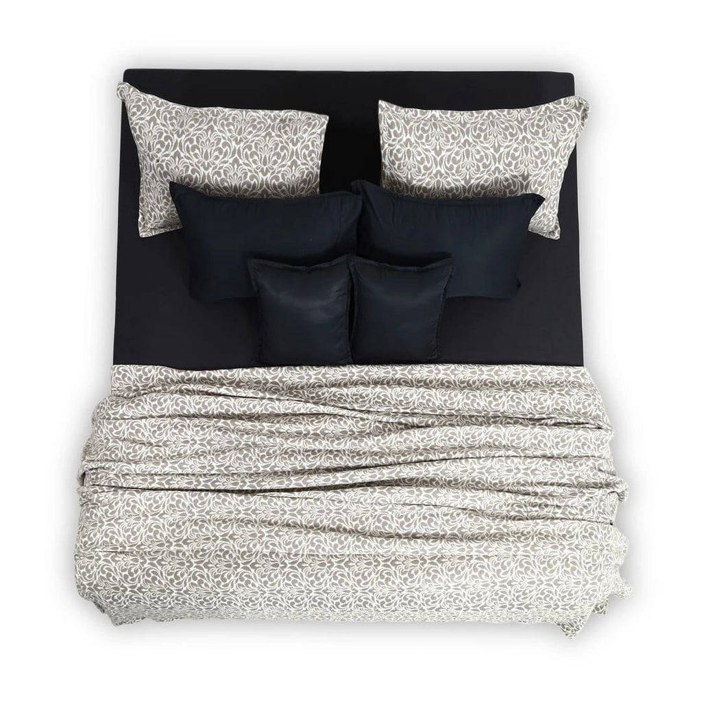 Zarf King Size Pure Cotton Cottage Blanket with 2 Pillowcases - Oatshade