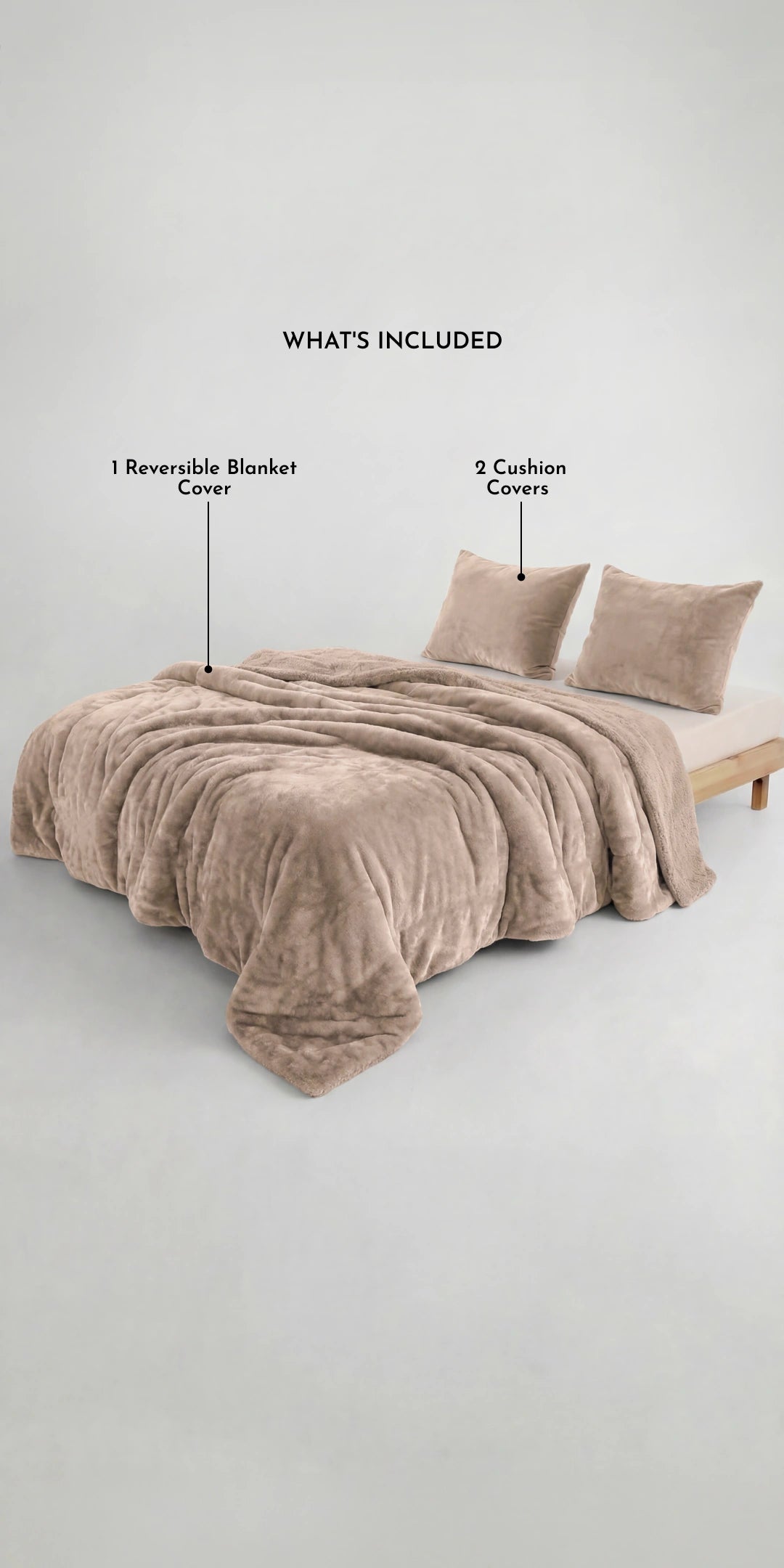 Zarf Reversible Blanket Cover For Single Size Bed With 2 Cushion Covers - Mellow Eclaire
