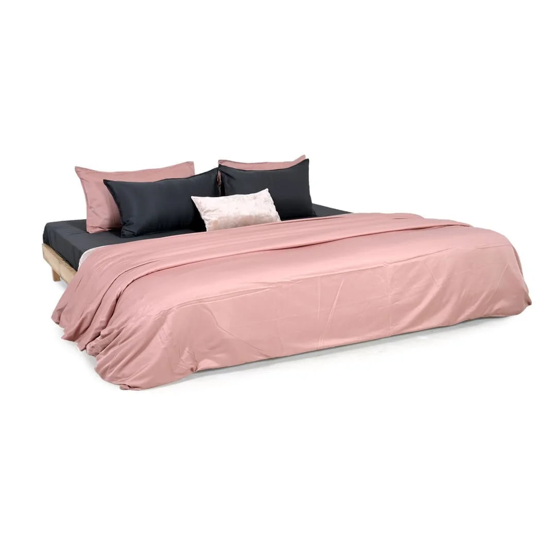 Zarf Premium AC Dohar With Two Pillow Covers & One Breakfast Cushion Cover - Pinkstone