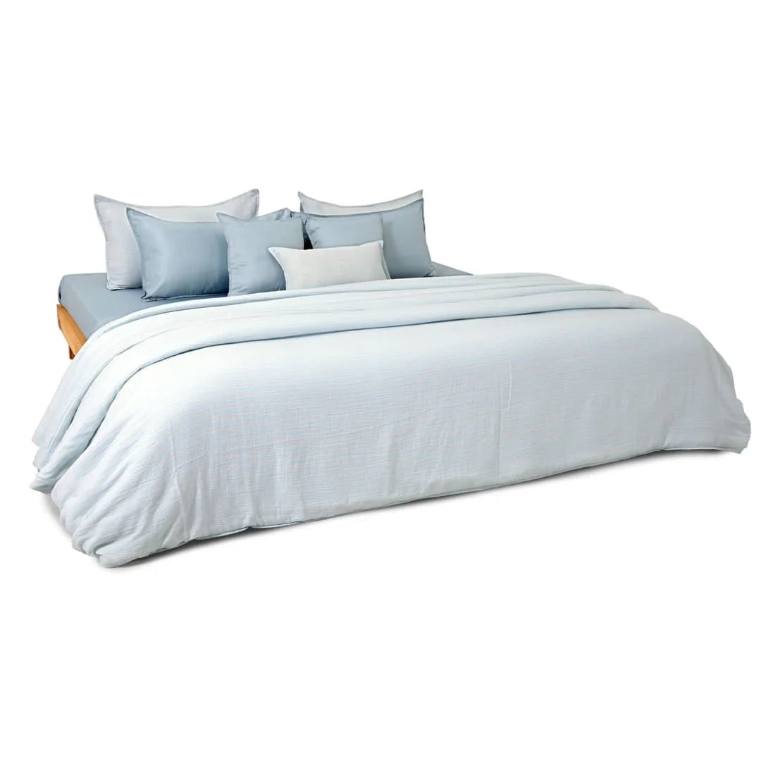 Zarf Linen Blend Bedding Set Of 9 For Single Size Bed - Mirelle