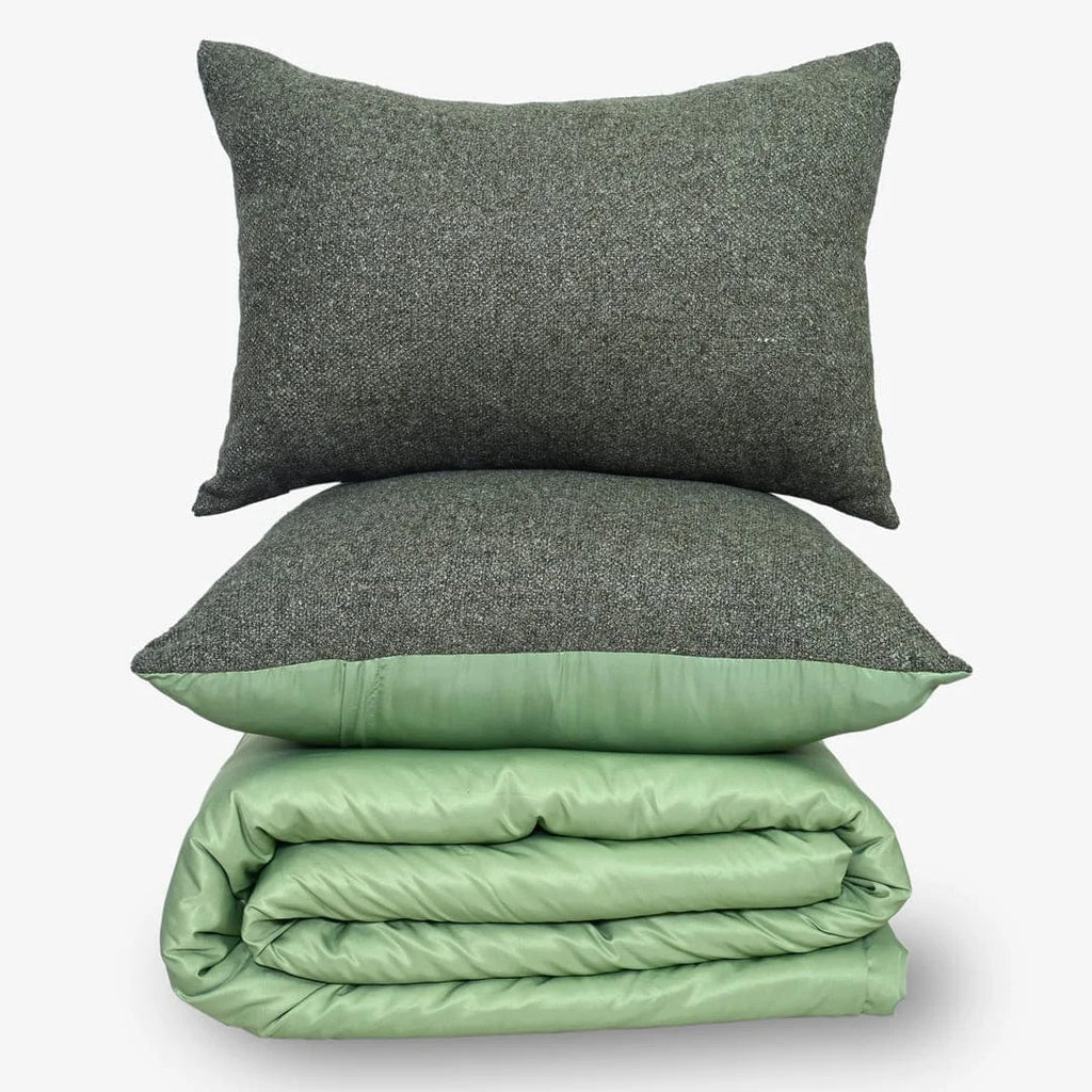 ZARF Italian Staple Weave Comforter With 2 Designer Pillow Cases 1 Breakfast Cushion Cover - Aeris