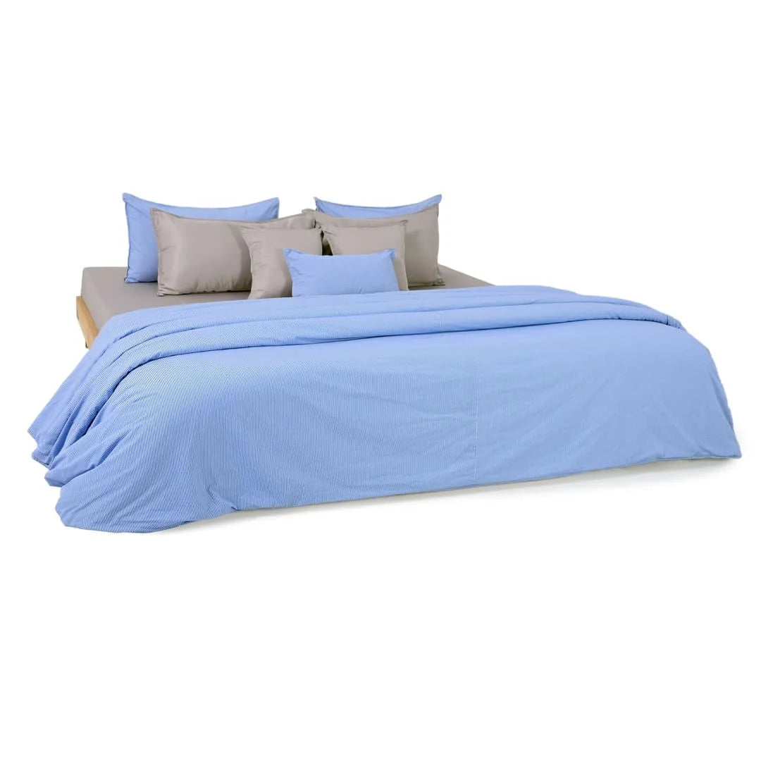 Zarf Linen Blend Bedding Set Of 9 - Tranquil
