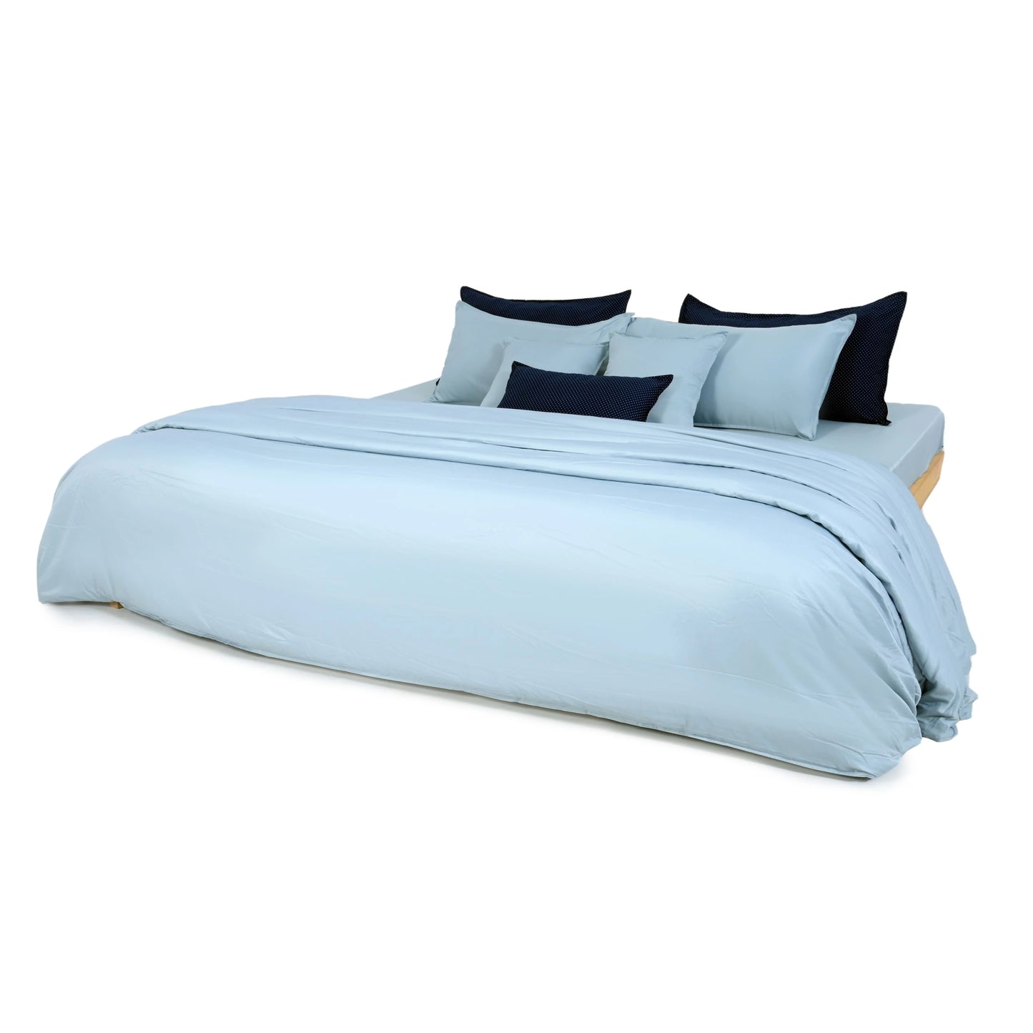 Linen Blend AC Comforter With 2 Pillow Cases and 1 Breakfast Pillow For Single Size Bed- Nebula
