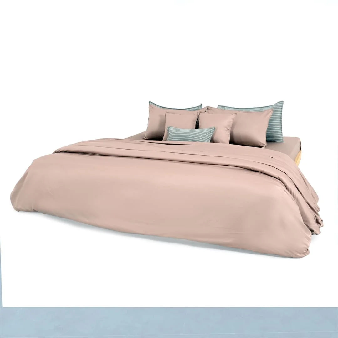 Linen Blend AC Comforter With 2 Pillow Cases and 1 Breakfast Pillow - Grove