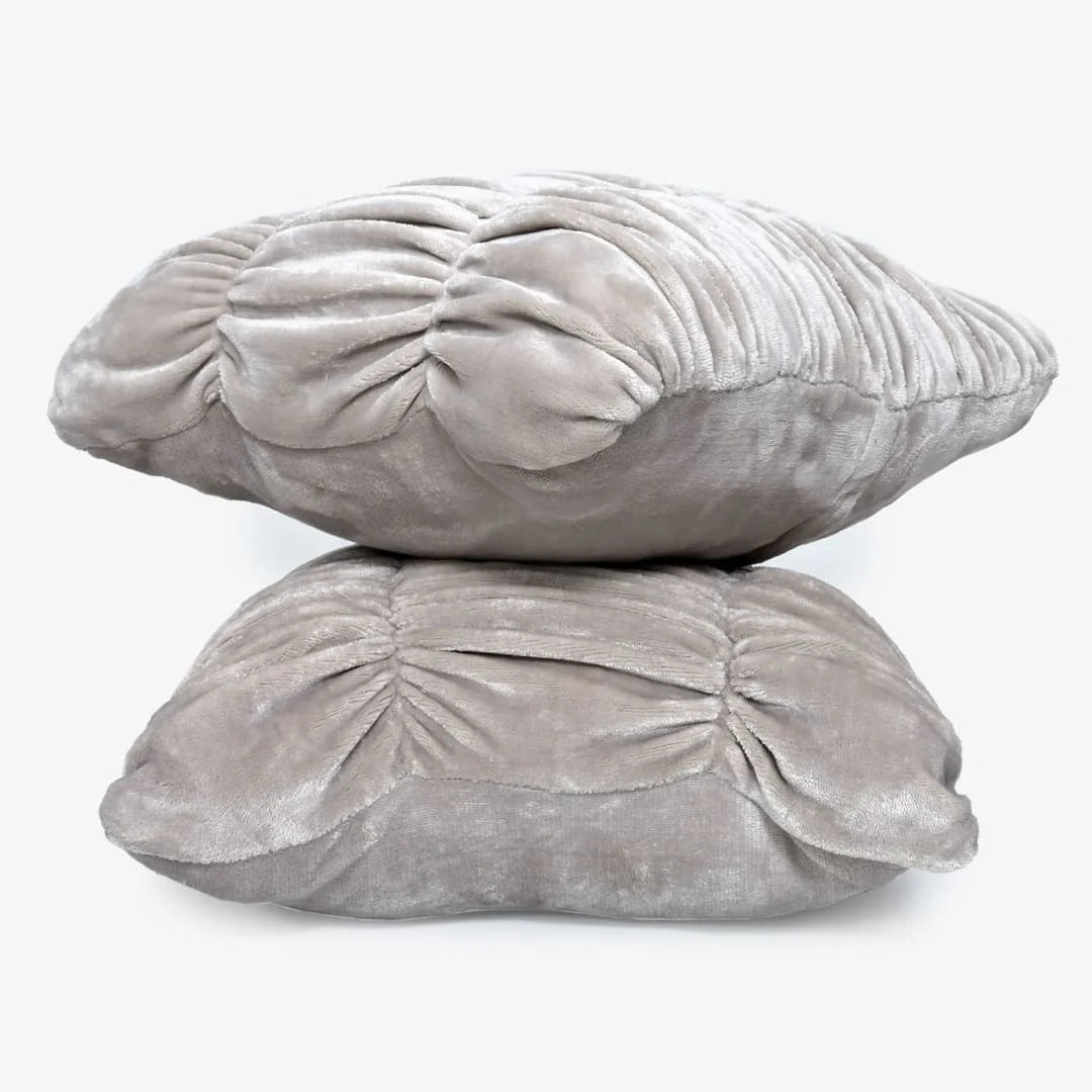 Zarf California King Size Reversible Quilt With 2 Cushion Covers - Chrome