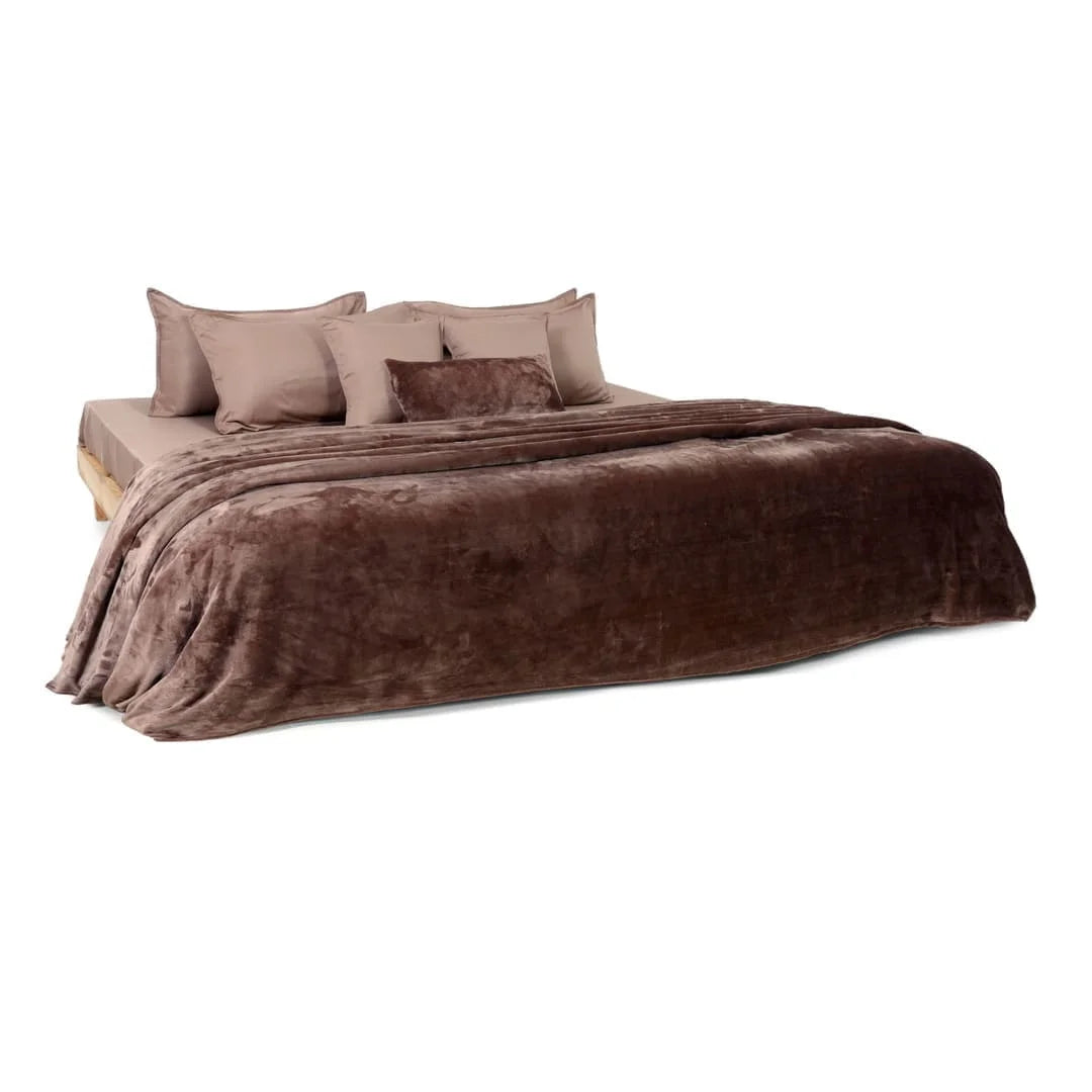 Zarf Premium AC Dohar With Two Pillow Covers & One Breakfast Cushion Cover - Brownstone