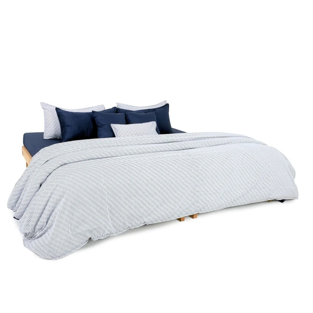 Zarf Linen Blend Bedding Set Of 9 - Inkwave