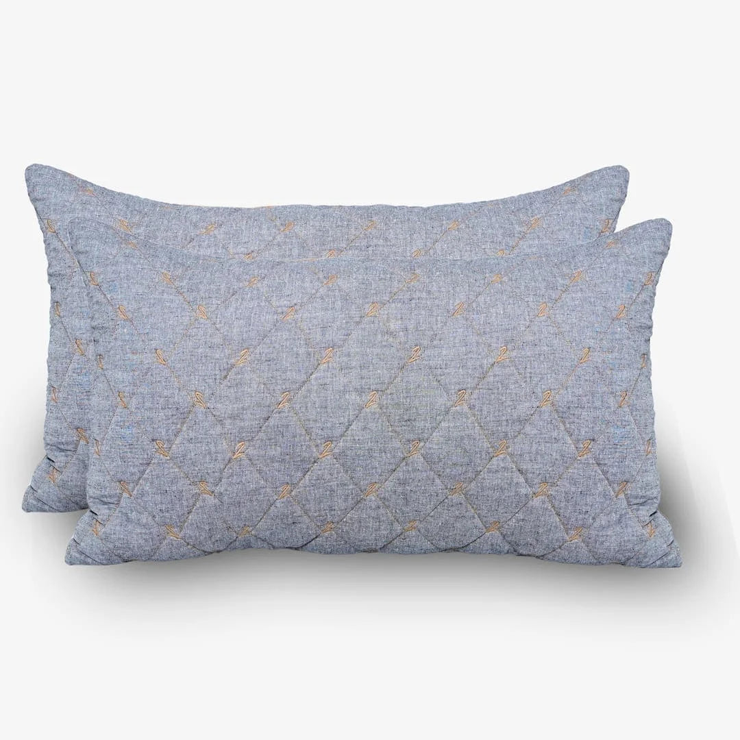 Linen Blend AC Comforter With 2 Pillow Cases and 1 Breakfast Pillow - Elaris