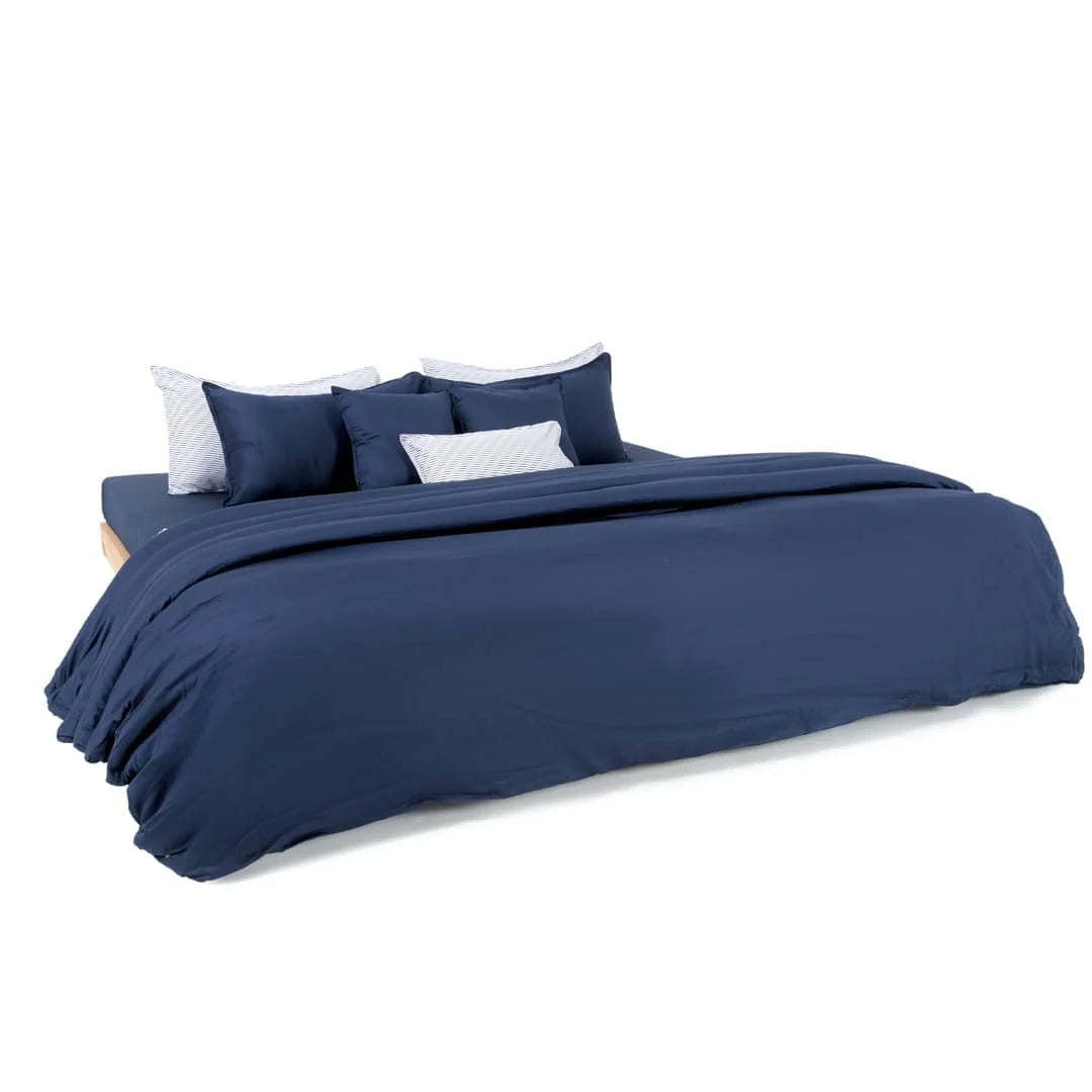 Zarf Linen Blend Bedding Set Of 9 - Inkwave