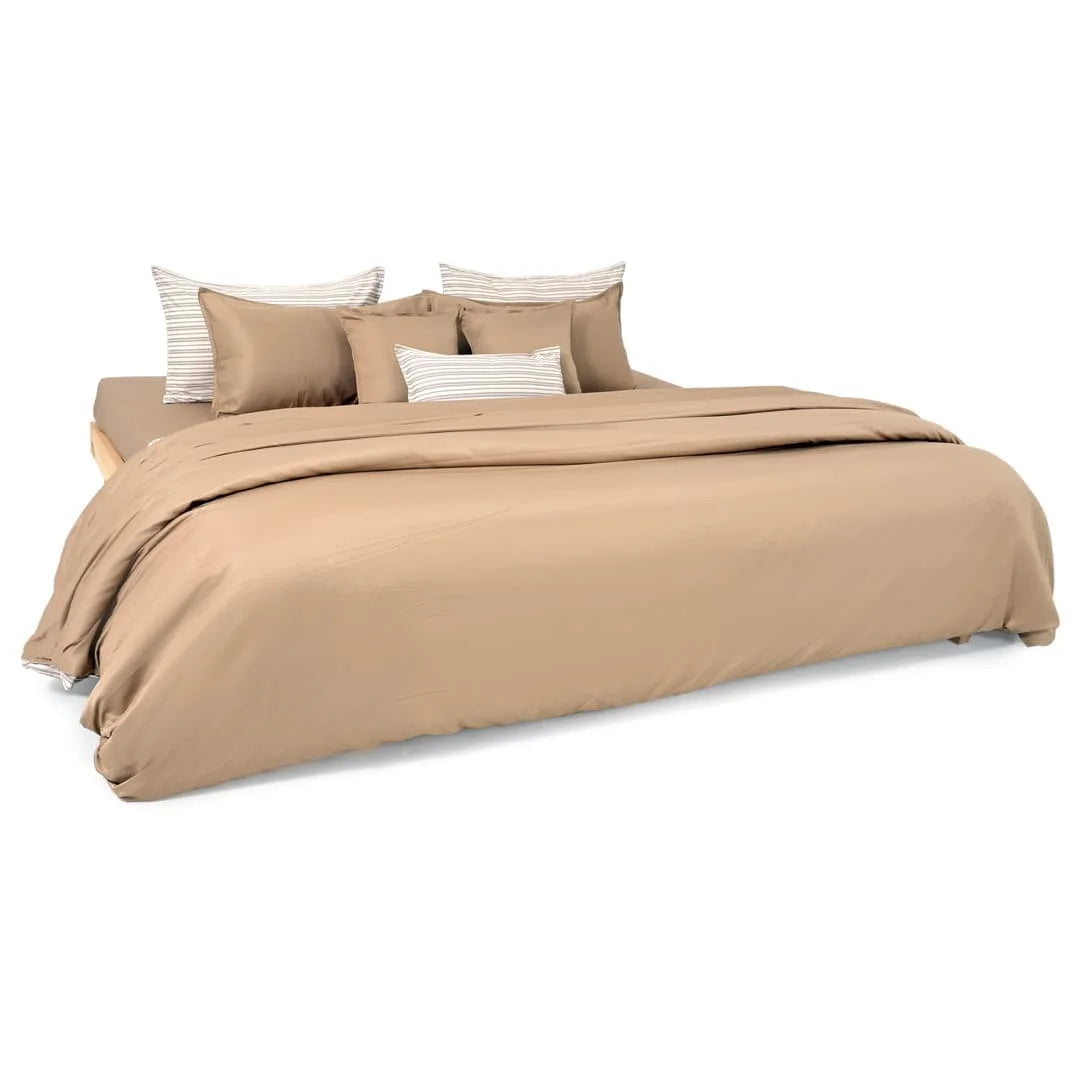Linen Blend AC Comforter With 2 Pillow Cases and 1 Breakfast Pillow - Vesper