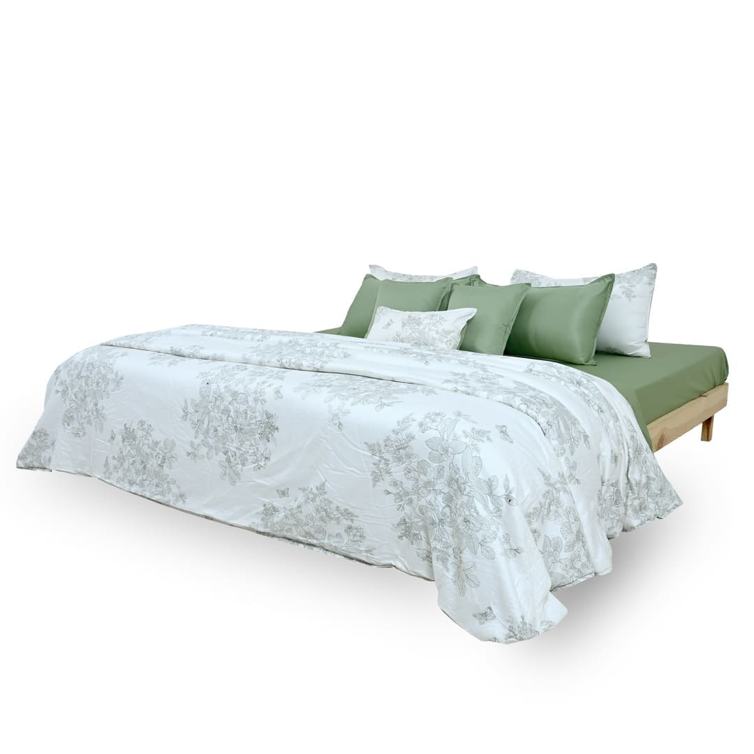 Zarf AC Comforter With 2 Pillow Cases and 1 Breakfast Pillow - Willow