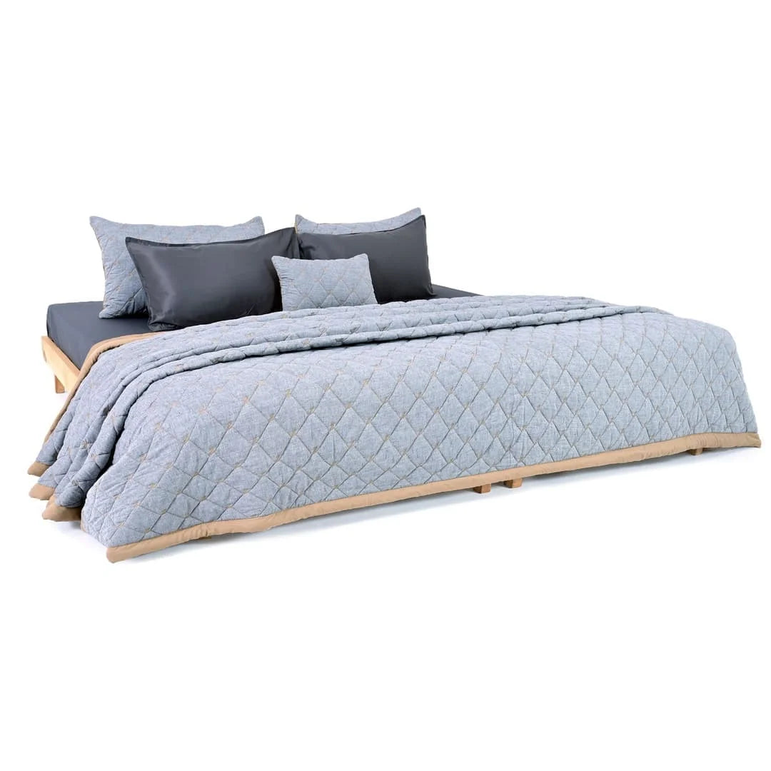 Linen Blend AC Comforter With 2 Pillow Cases and 1 Breakfast Pillow - Elaris