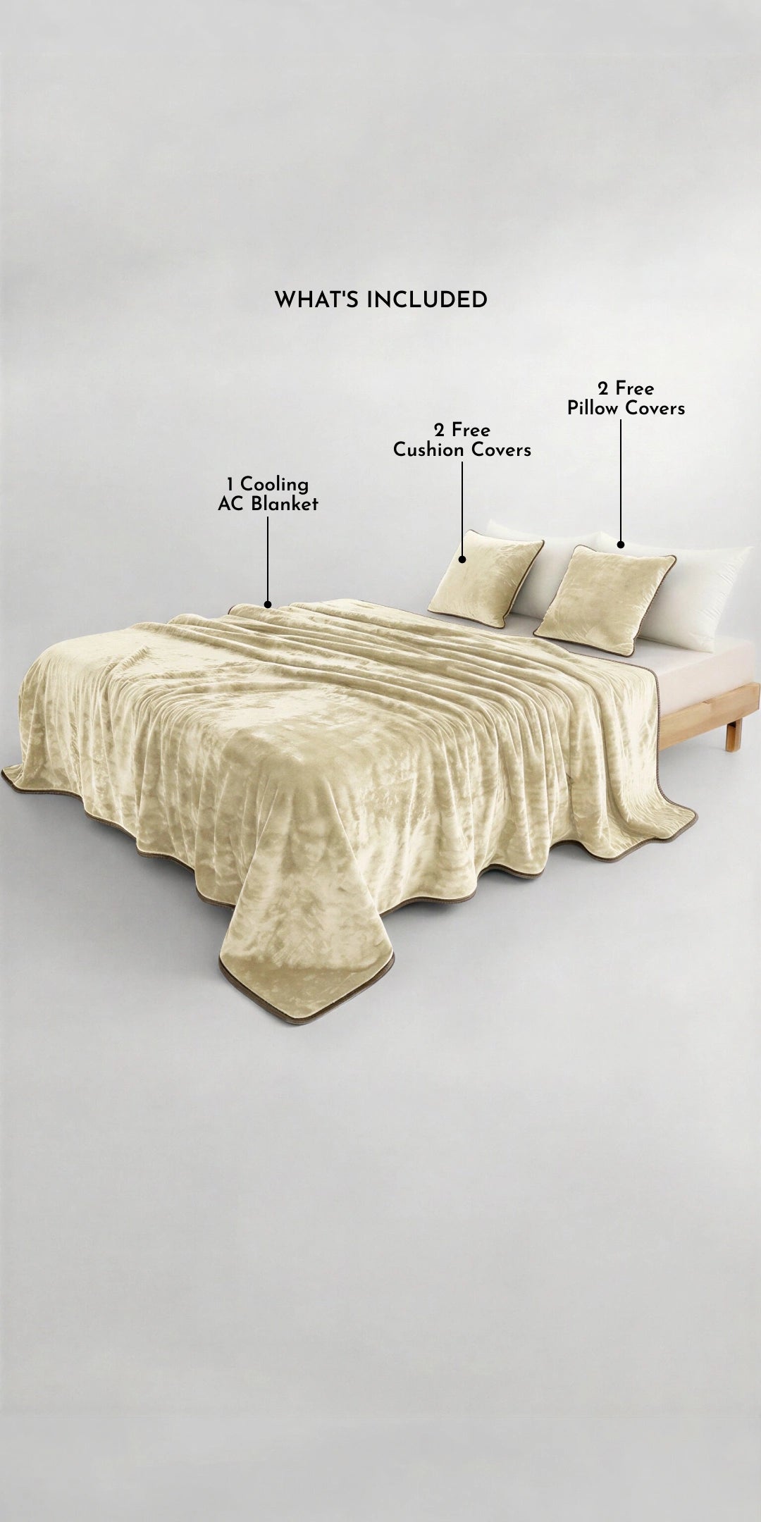 Zarf All-Season Premium AC Blanket With Two Pillow Covers & Two Cushion Covers - Daisy