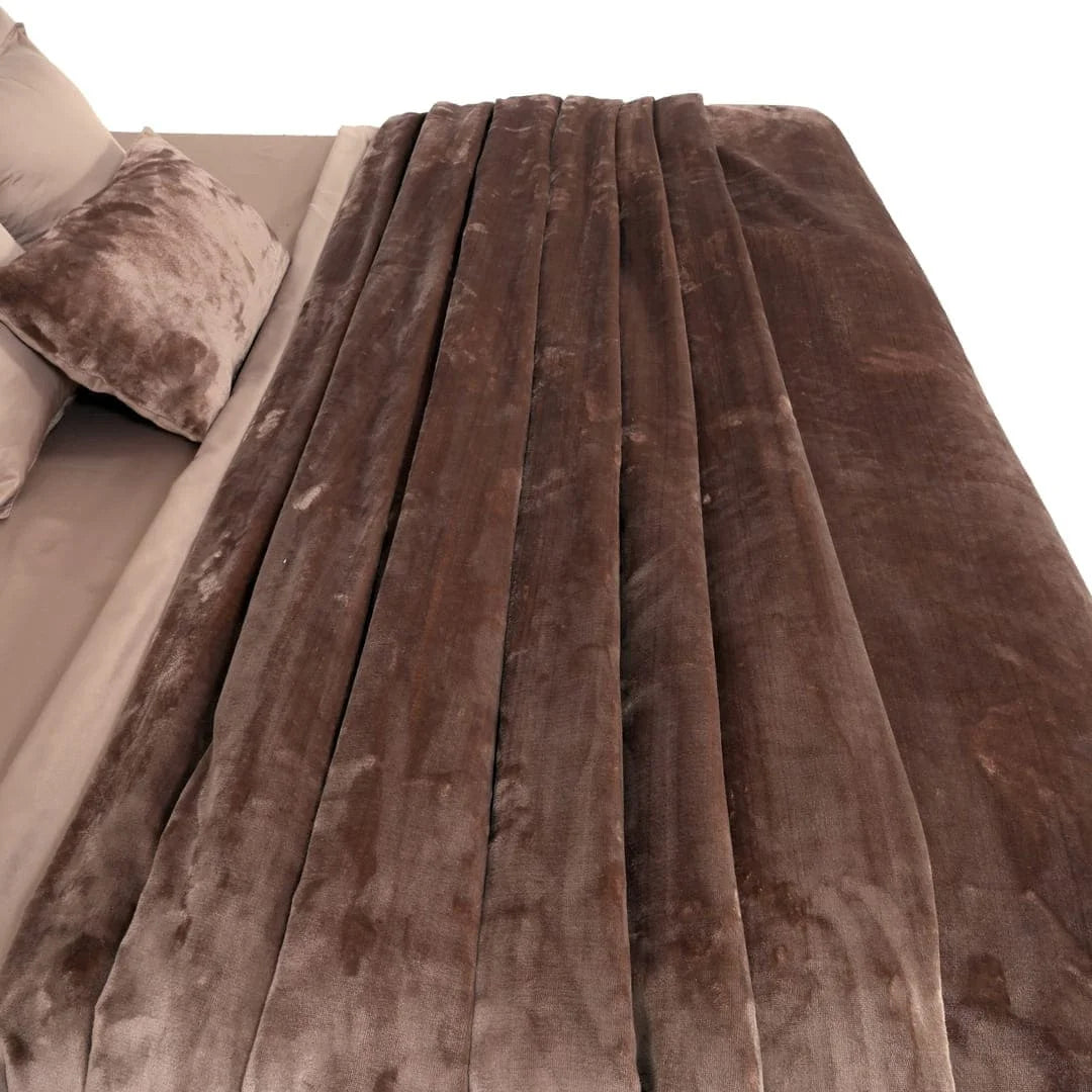 Zarf Premium AC Dohar With Two Pillow Covers & One Breakfast Cushion Cover - Brownstone