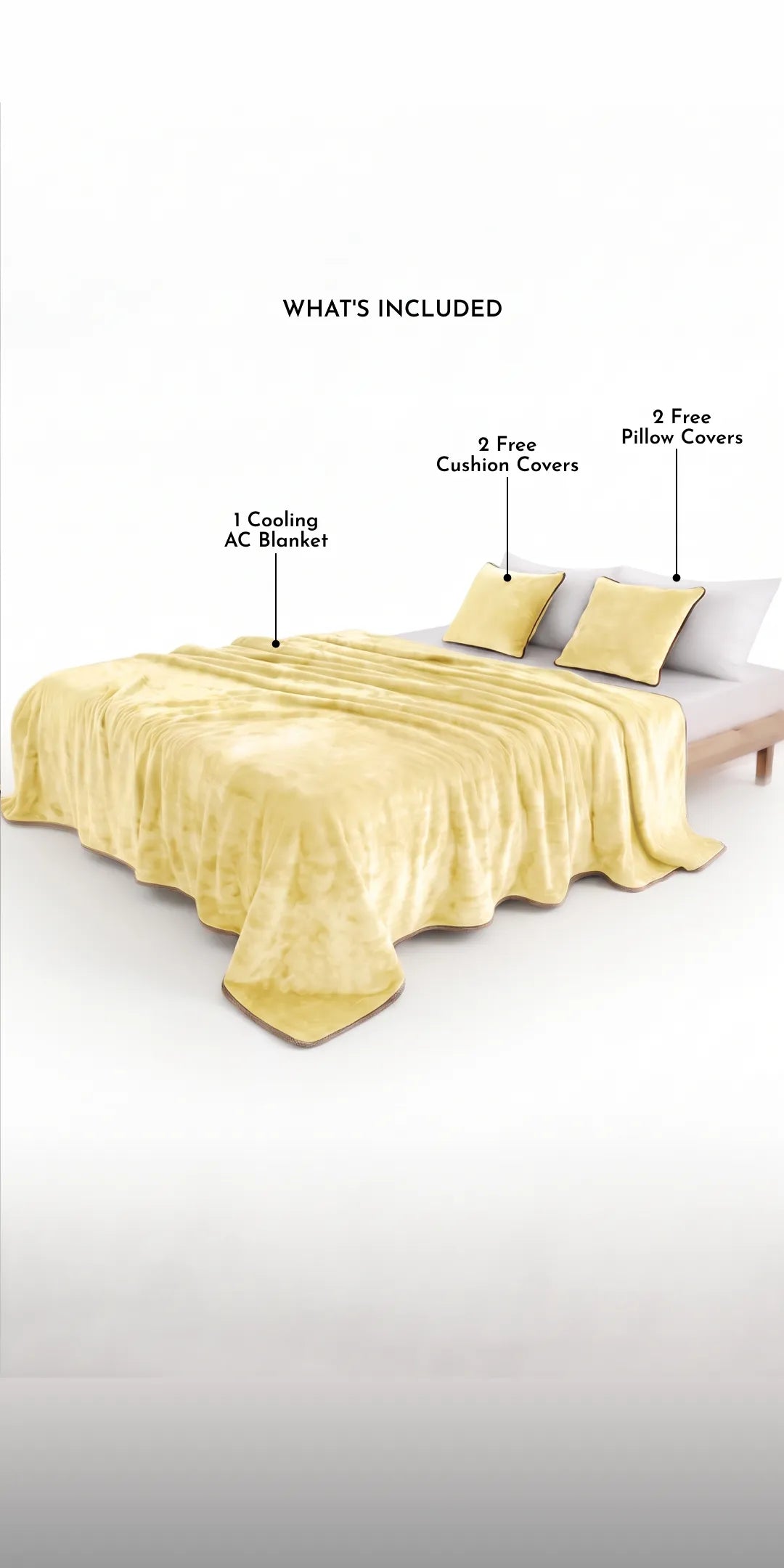 Zarf All-Season Premium AC Blanket For Single Bed With Two Pillow Covers & Two Cushion Covers - Magnolia