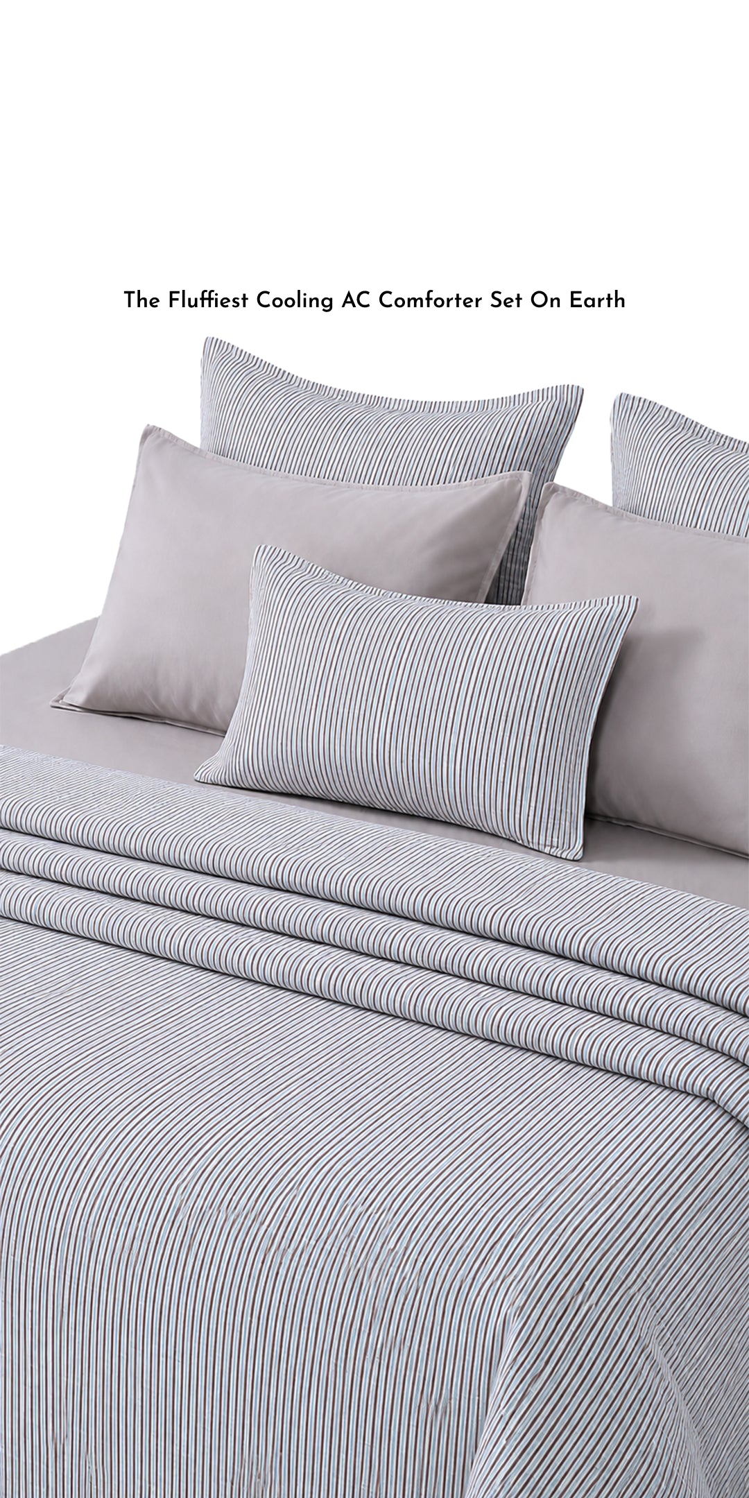 Linen Blend AC Comforter With 2 Pillow Cases and 1 Breakfast Pillow - Rigato