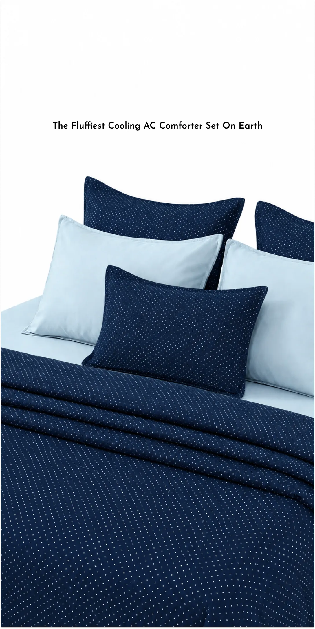 Linen Blend AC Comforter With 2 Pillow Cases and 1 Breakfast Pillow - Nebula