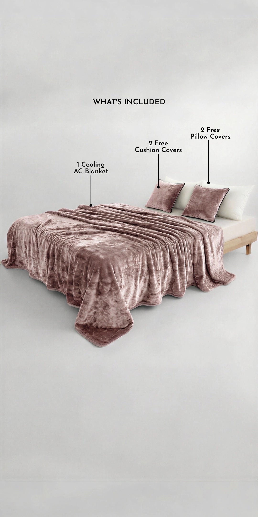 ZARF ALL-SEASON PREMIUM AC BLANKET SET OF 5 - Ecru