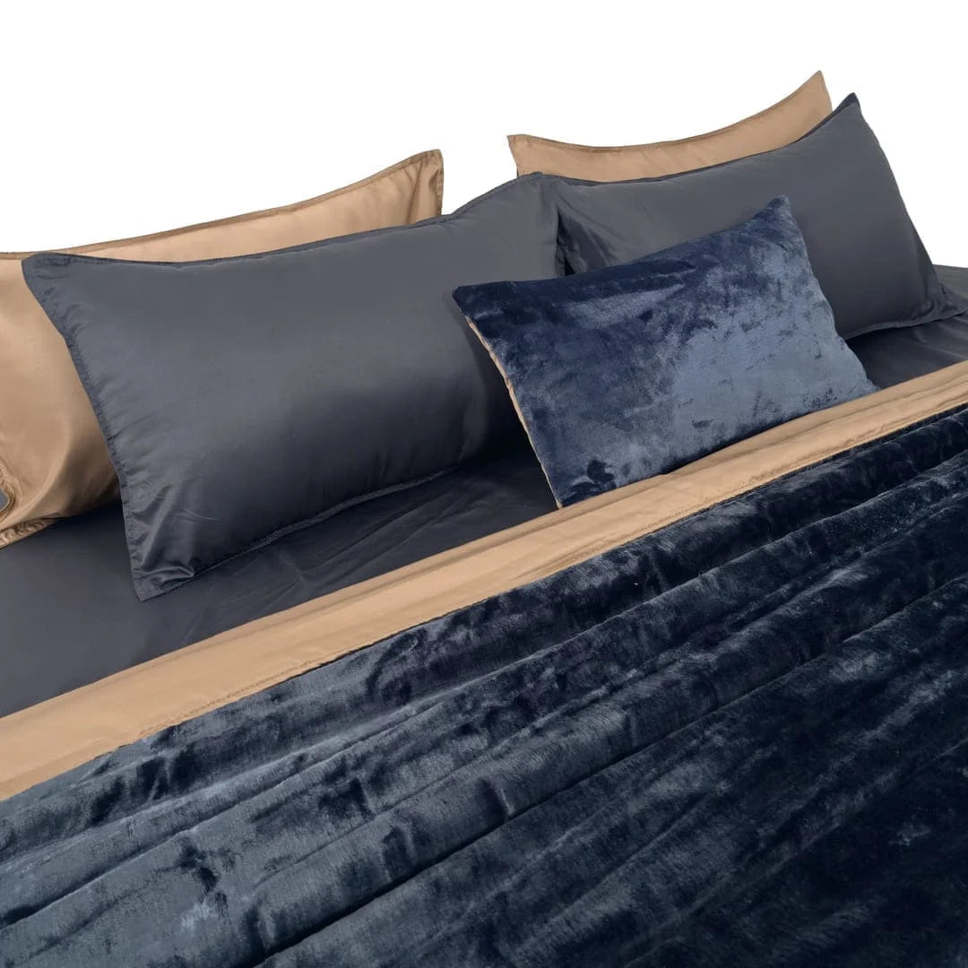 Zarf Premium AC Dohar With Two Pillow Covers & One Breakfast Cushion Cover - Blackstone