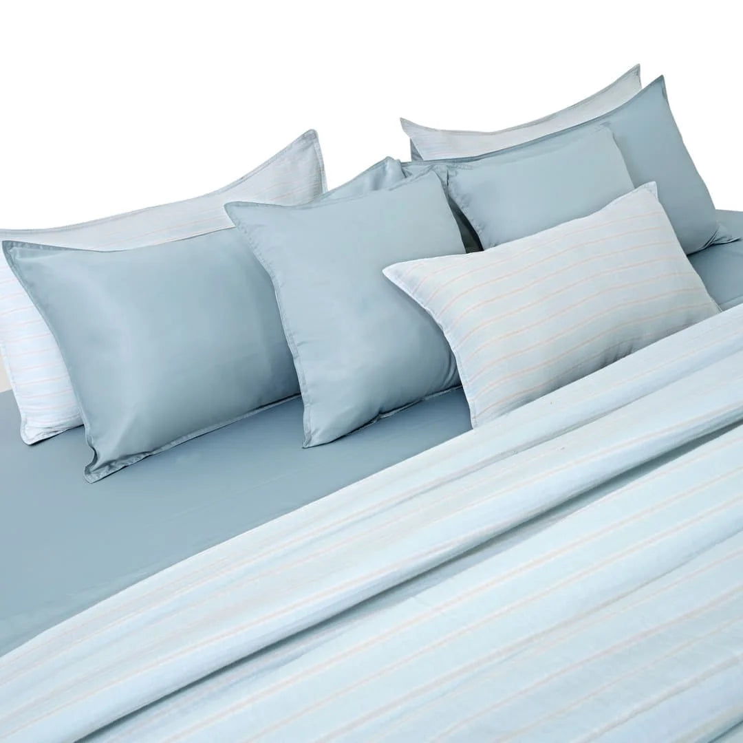 Linen Blend AC Comforter With 2 Pillow Cases and 1 Breakfast Pillow - Mirelle