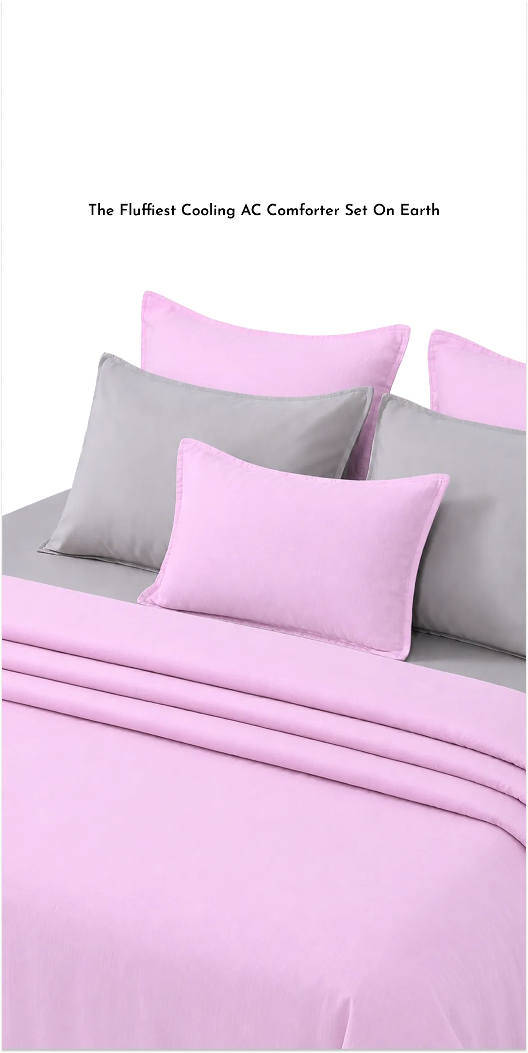 Linen Blend AC Comforter With 2 Pillow Cases and 1 Breakfast Pillow - Promenade