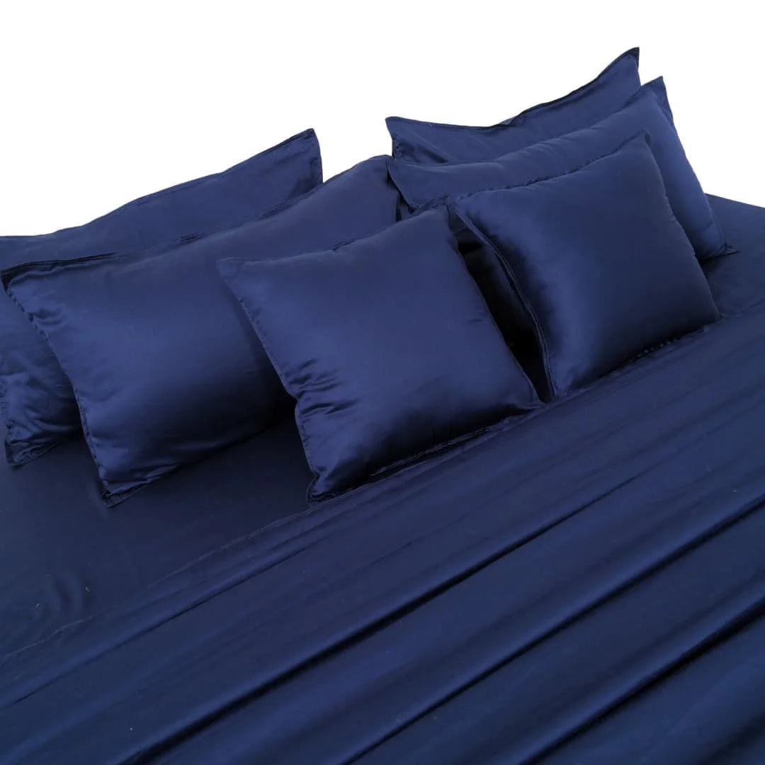 ZARF Egyptian Cotton Comforter For Single Size Bed With 2 Pillowcases & 2 Cushion Covers - Atlantic