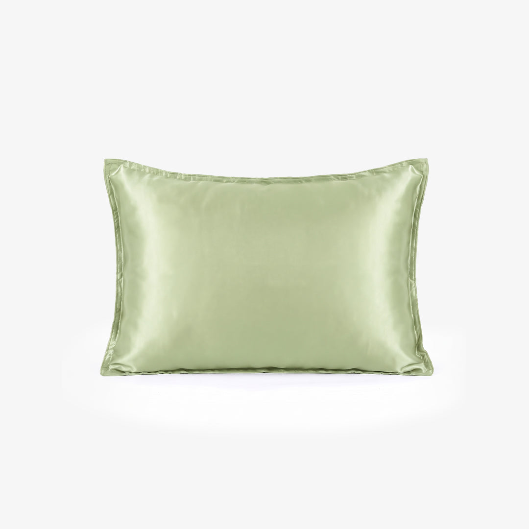 Zarf Glazed Charmeuse Satin Frizz-Reducing Pillow Cover - Pine