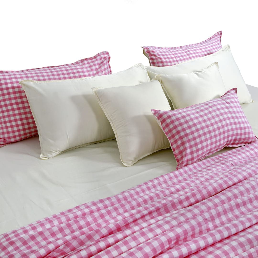 Linen Blend AC Comforter With 2 Pillow Cases and 1 Breakfast Pillow - Poppy