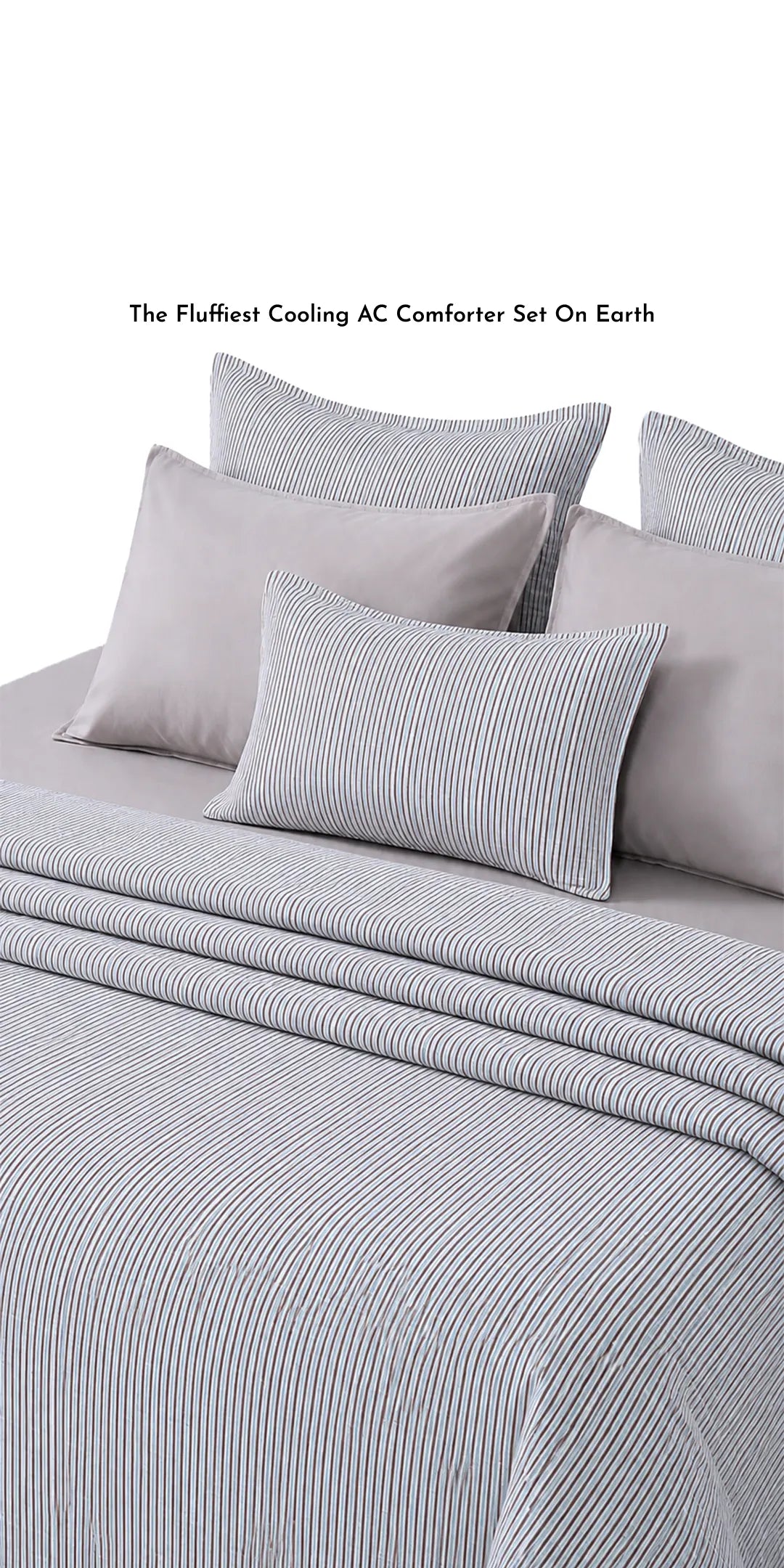 Linen Blend AC Comforter With 2 Pillow Cases and 1 Breakfast Pillow For Single Size Bed- Rigato