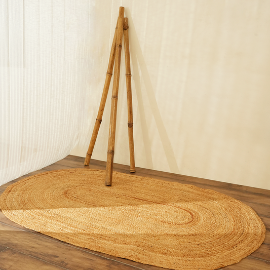Zarf Ultra-Large Natural Jute Oval Floor Carpet