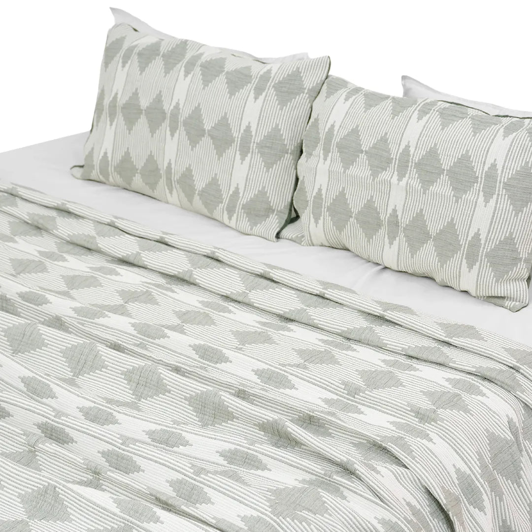 Zarf California King Size Plush Cotton AC Blanket With 2 Pillow Cases - Lunar Dust