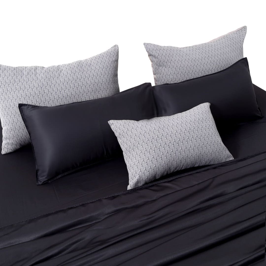 Zarf Italian Staple Weave Bedding Set Of 7- Kuro