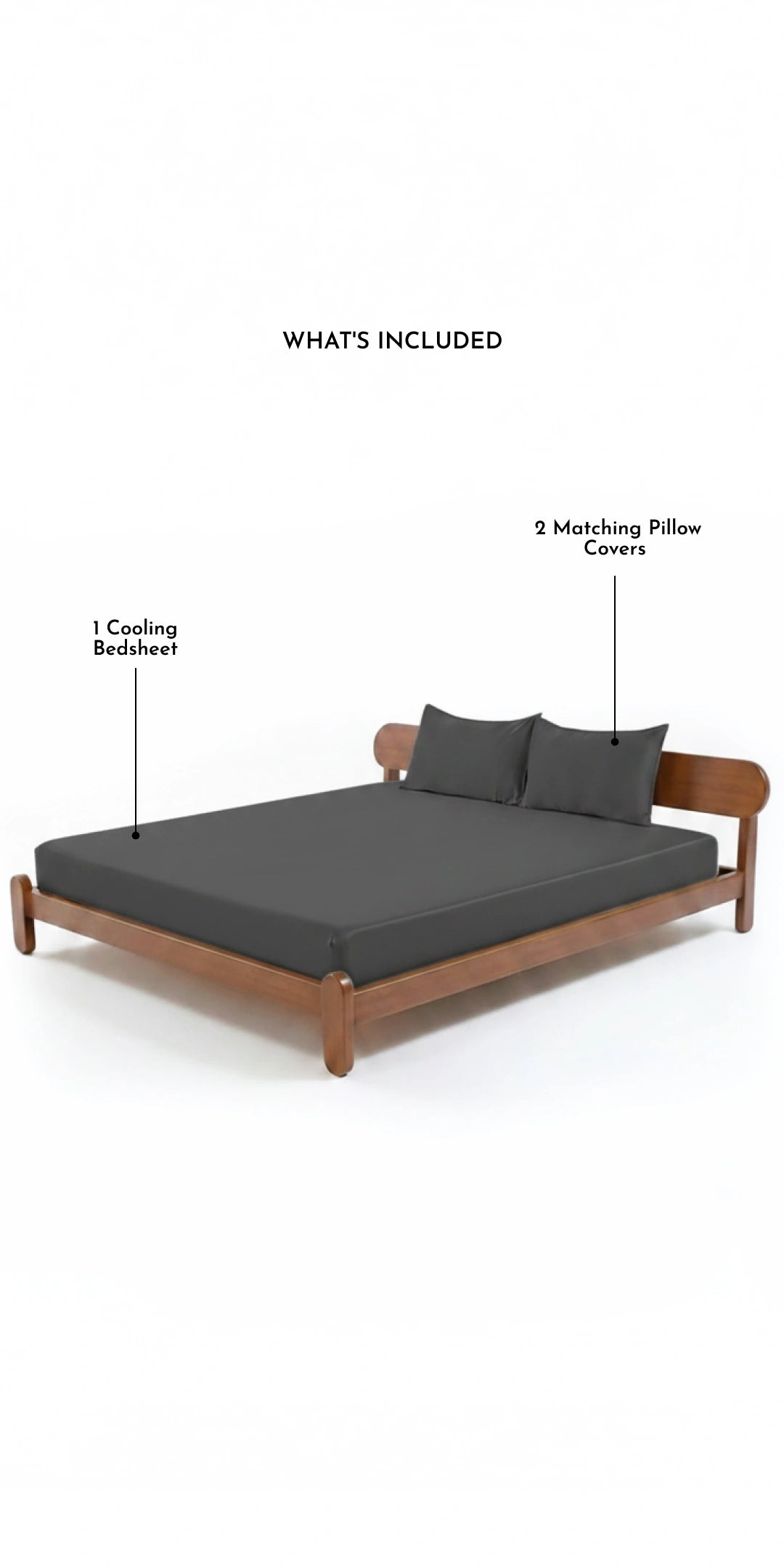 ZARF Italian Weave Fitted Bedsheet - Cinder