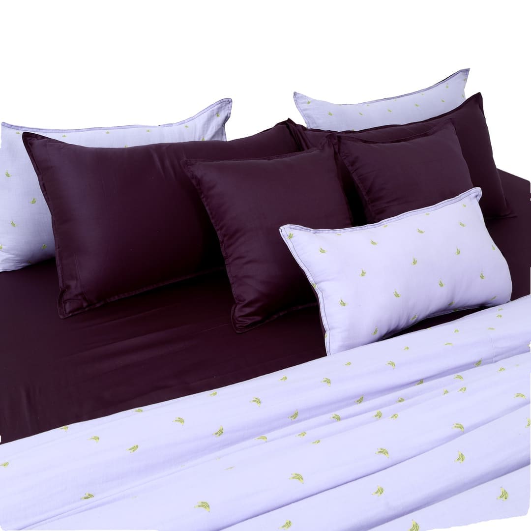 Linen Blend AC Comforter With 2 Pillow Cases and 1 Breakfast Pillow - Reve