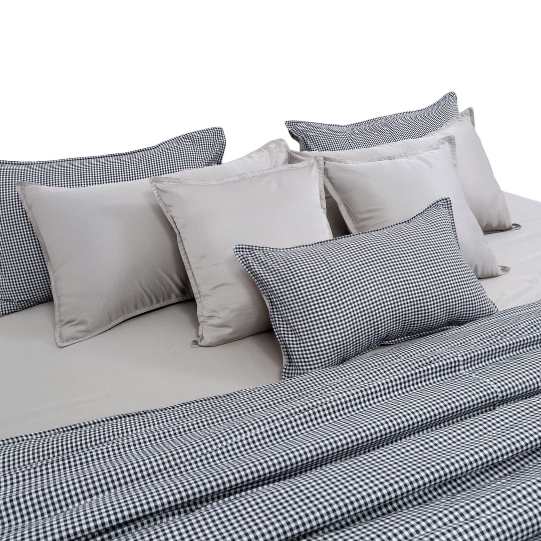 Linen Blend AC Comforter With 2 Pillow Cases and 1 Breakfast Pillow - Oxford