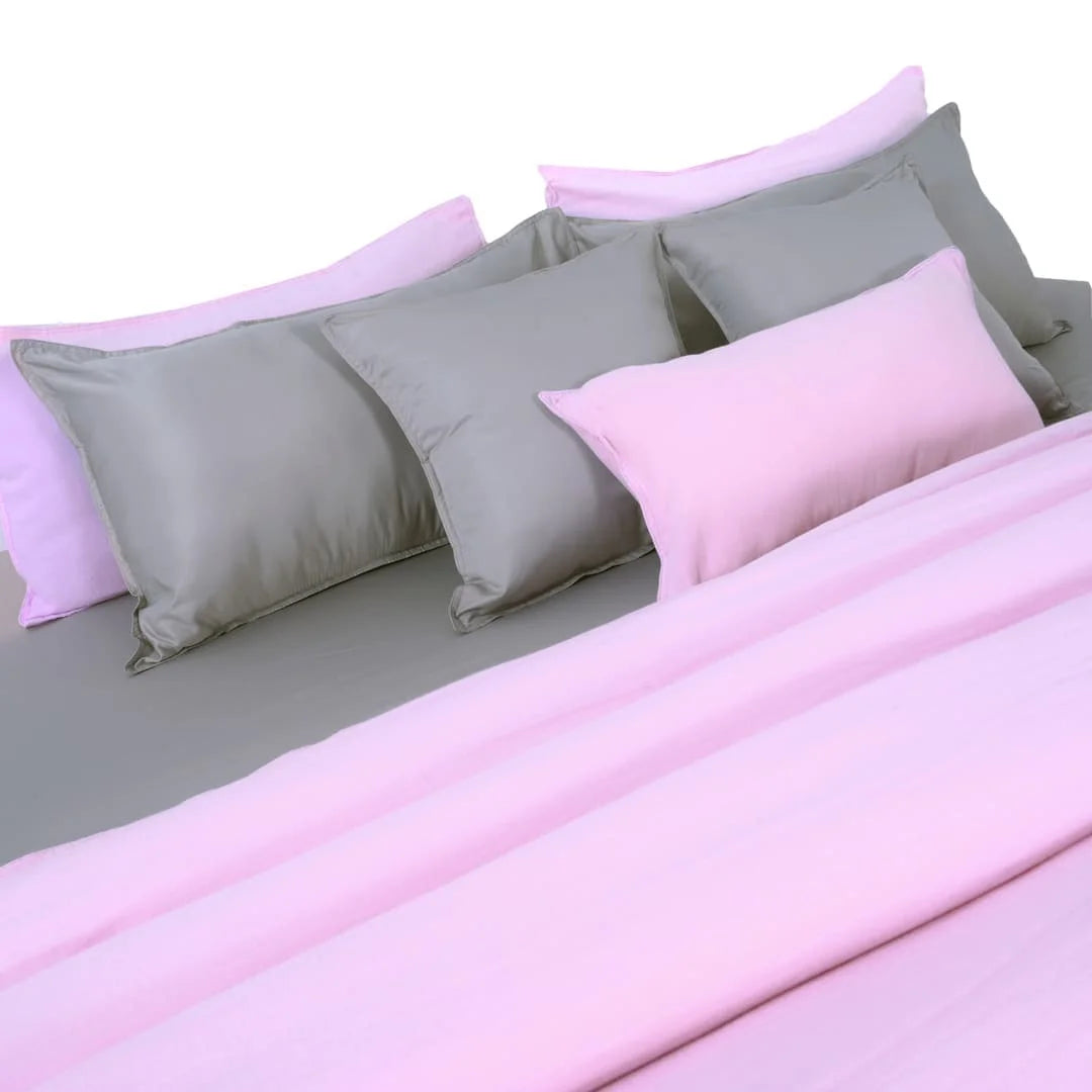 Linen Blend AC Comforter With 2 Pillow Cases and 1 Breakfast Pillow - Promenade
