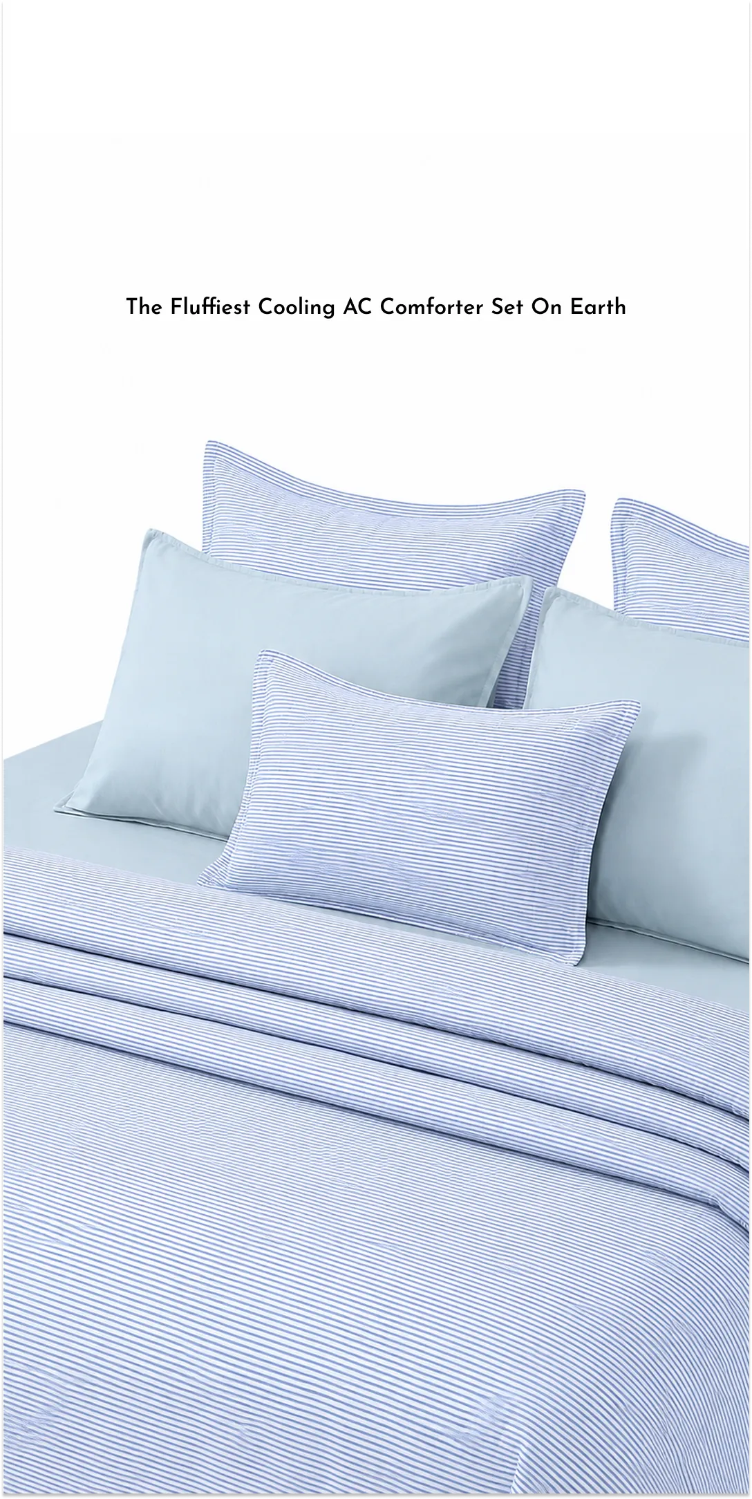 Linen Blend AC Comforter With 2 Pillow Cases and 1 Breakfast Pillow - Breeze