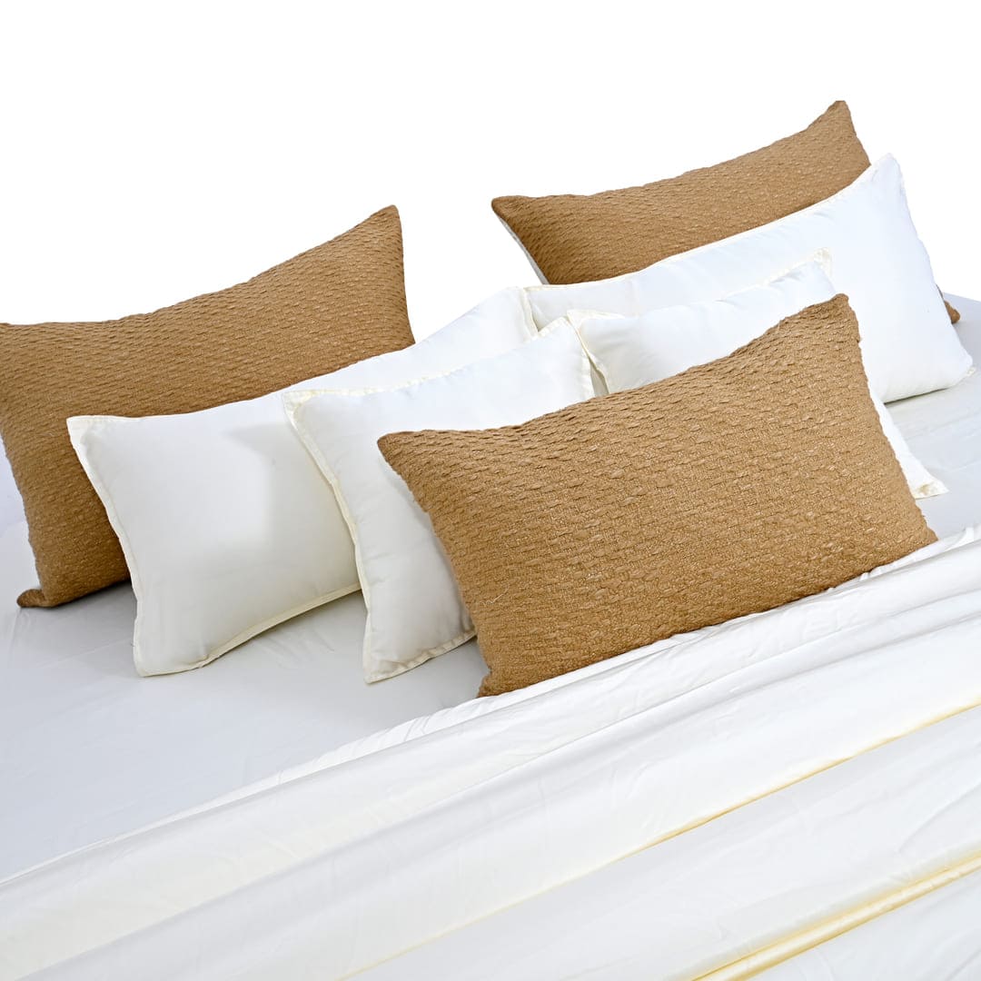 ZARF Italian Staple Weave Comforter With 2 Designer Pillow Cases 1 Breakfast Cushion Cover - Zuri