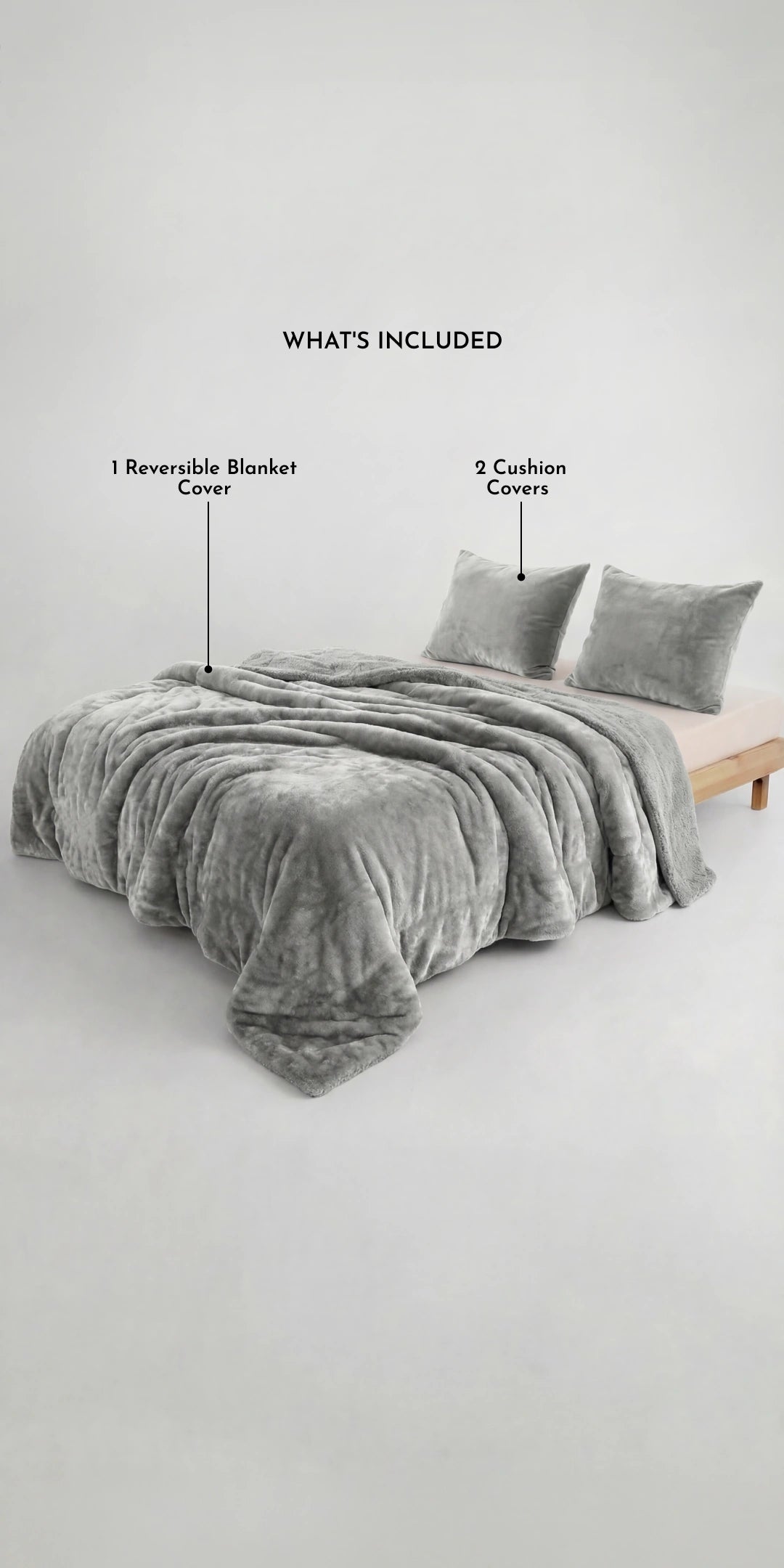 Zarf California King Size Reversible AC Blanket Cover With 2 Cushion Covers - Chicago Mist