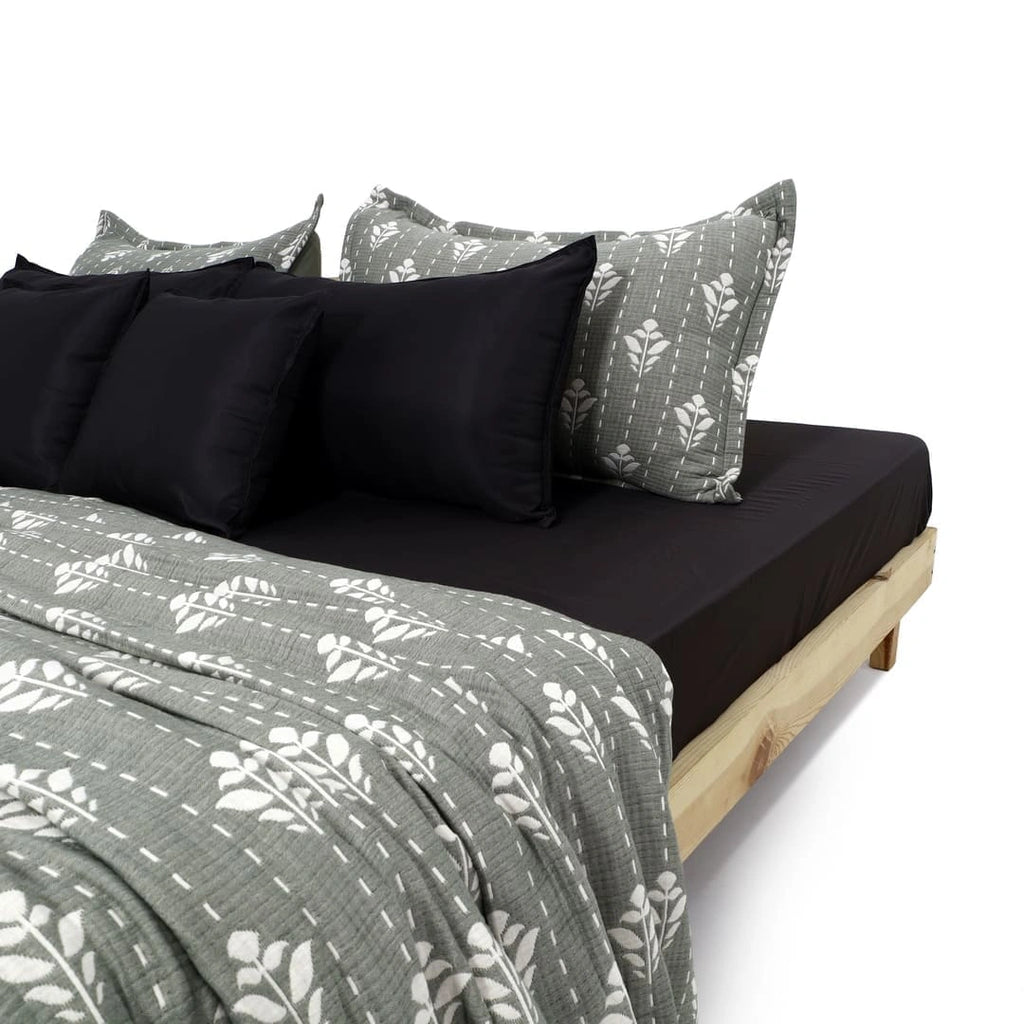 Zarf California King Size Plush Cotton AC Blanket With 2 Pillow Cases - Snowshade