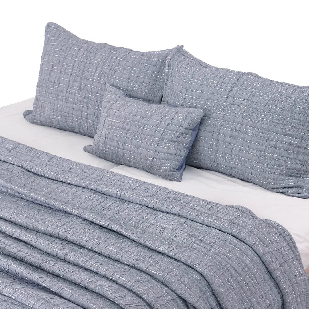 Zarf King Size Pure Cotton Cottage Comforter with 2 Pillowcases and 1 Cushion Cover - Dreamtide