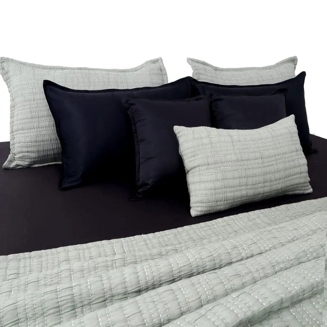 Zarf King Size Pure Cotton Cottage Blanket with 2 Pillowcases and 1 Cushion Cover - Springleaf